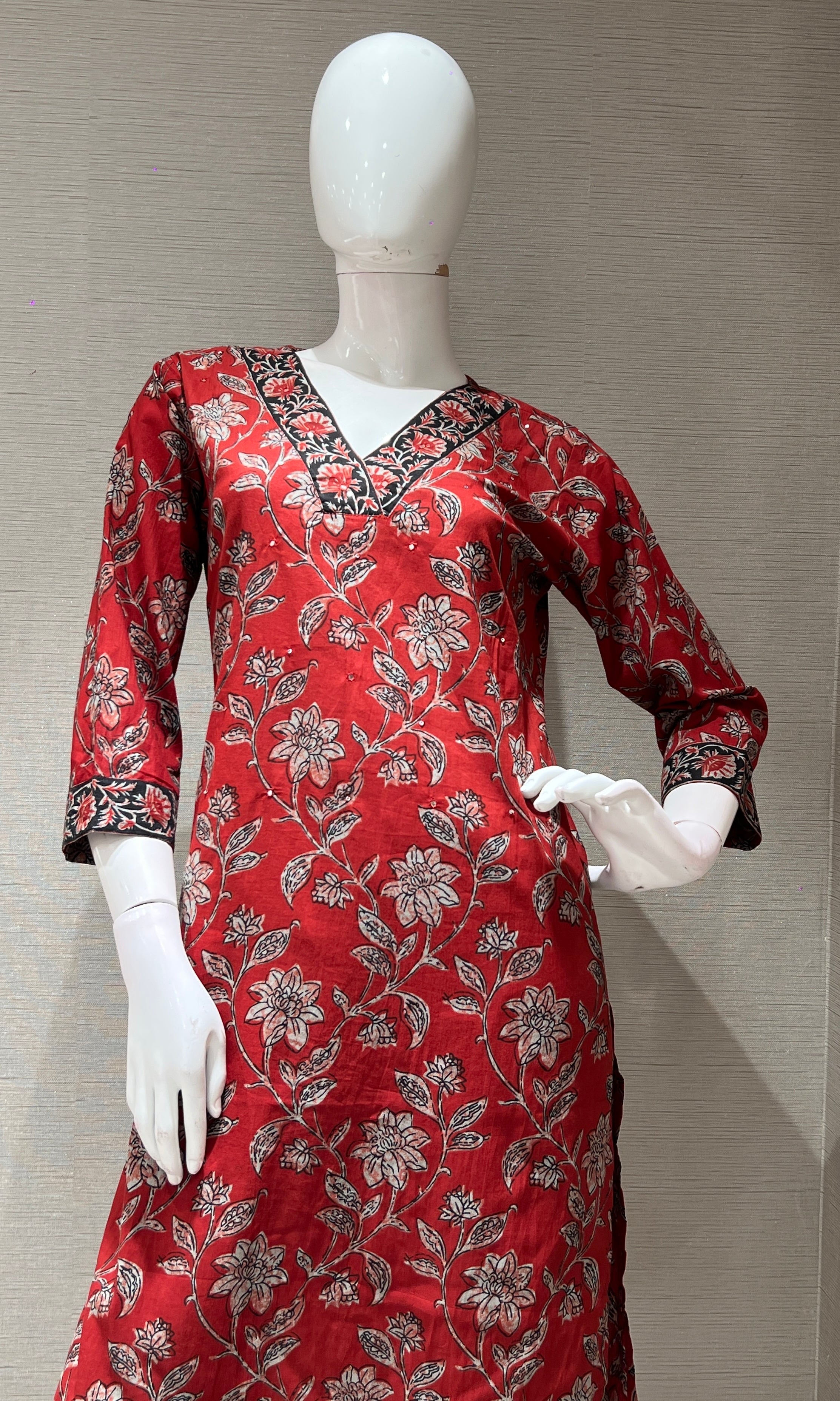 Maroon FLORAL PRINT kurta set