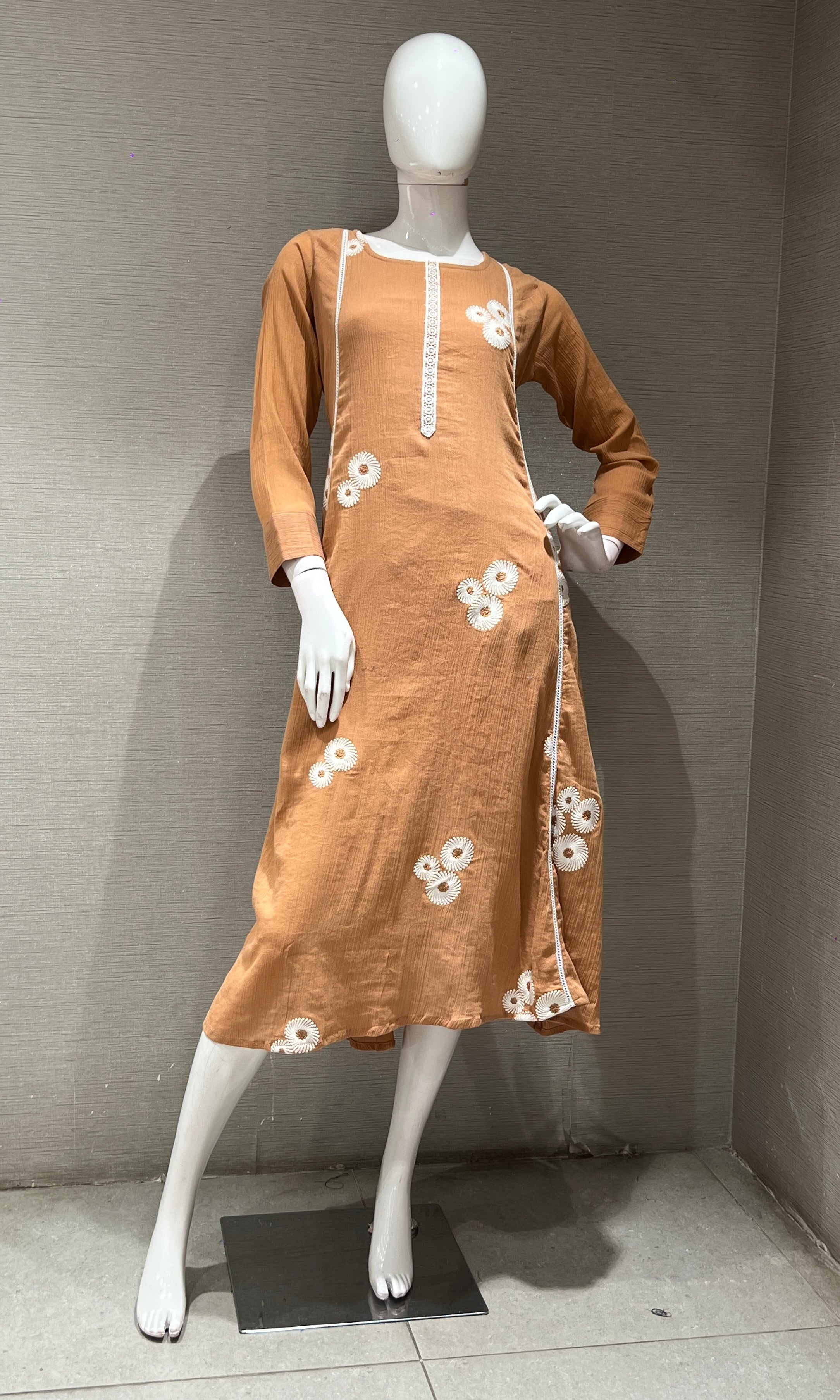 Rust FLORAL KURTI TOP