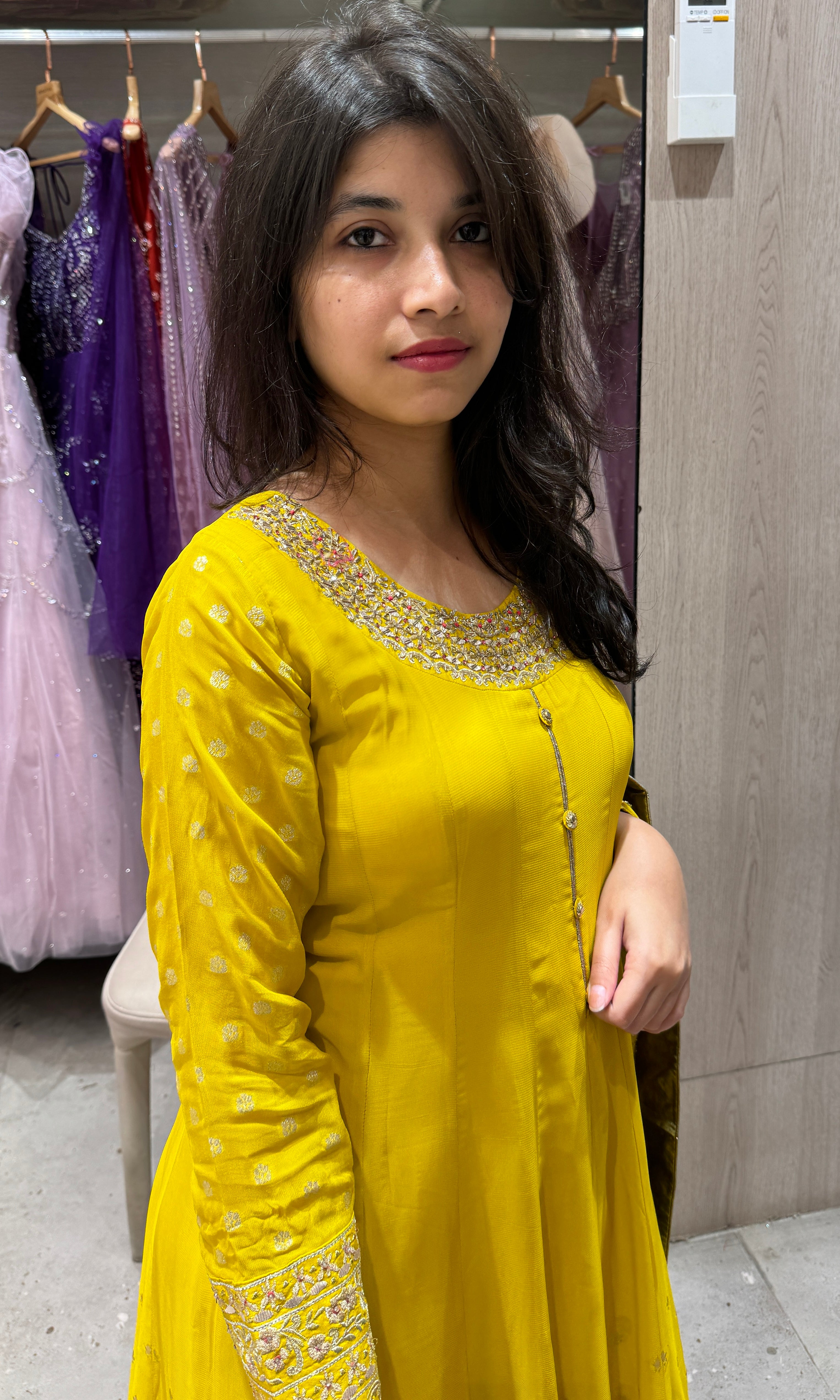 Yellow long dress