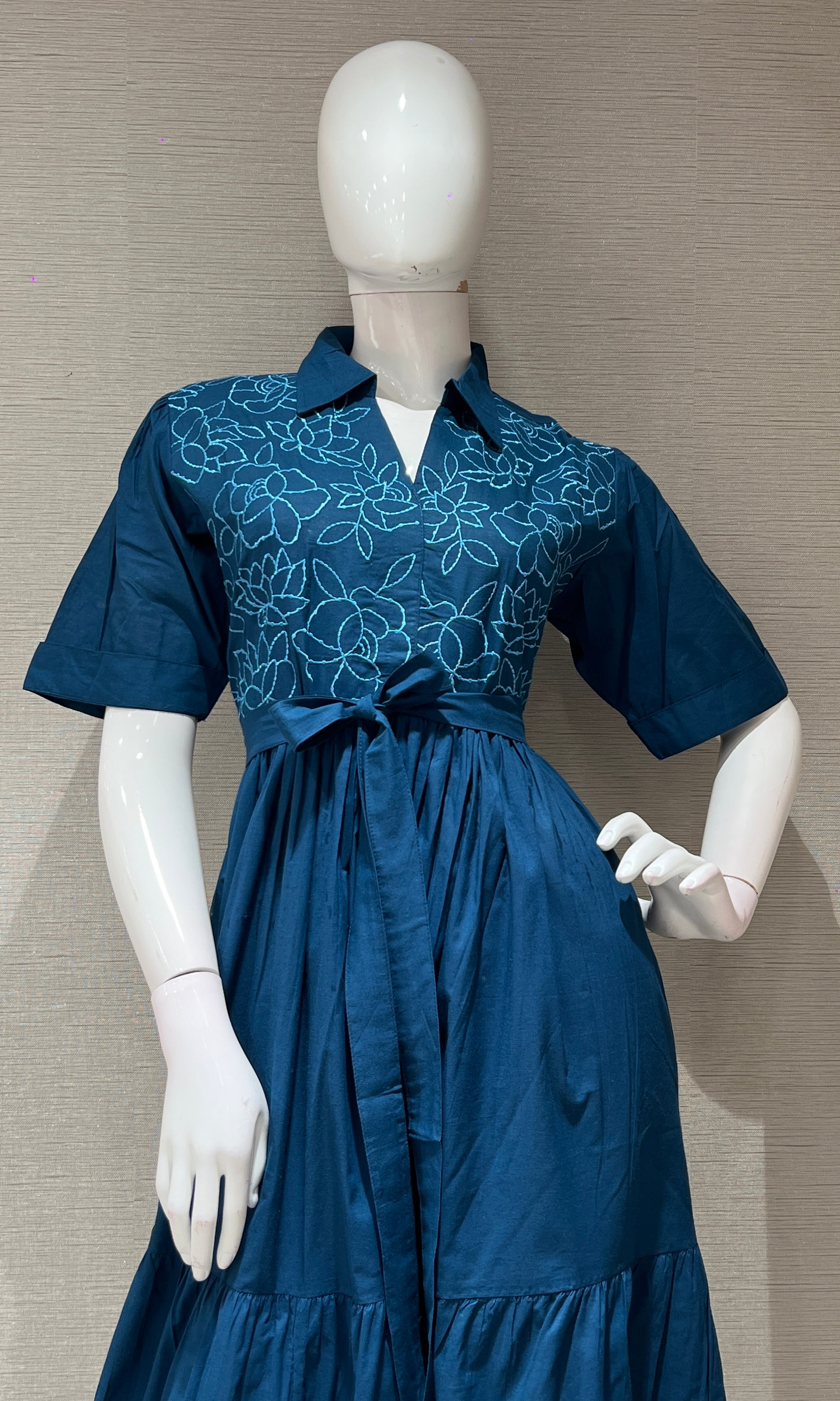 COTTON Navy blue SUMMER DRESS