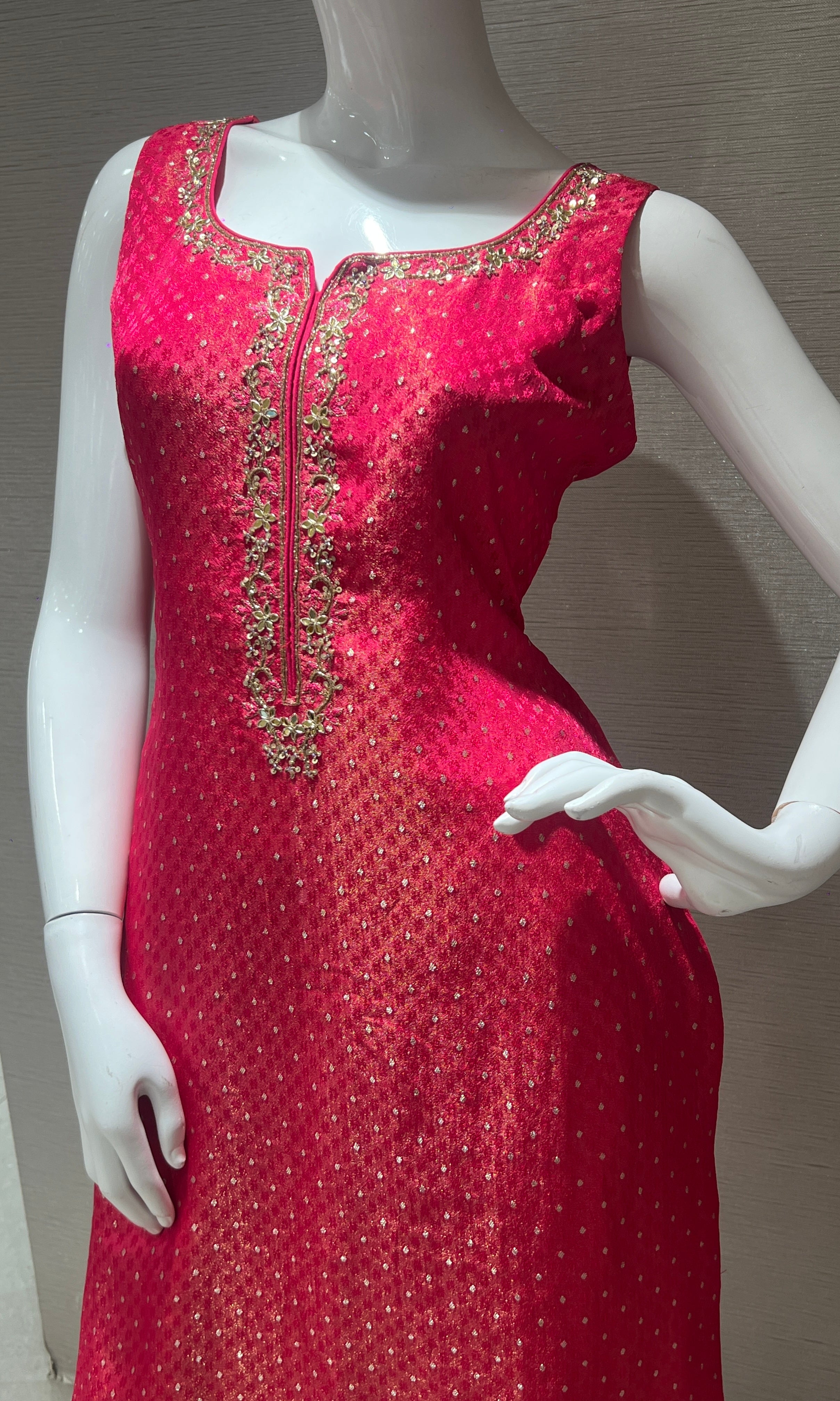 Pink Embroidered Kurta Set with Dupatta