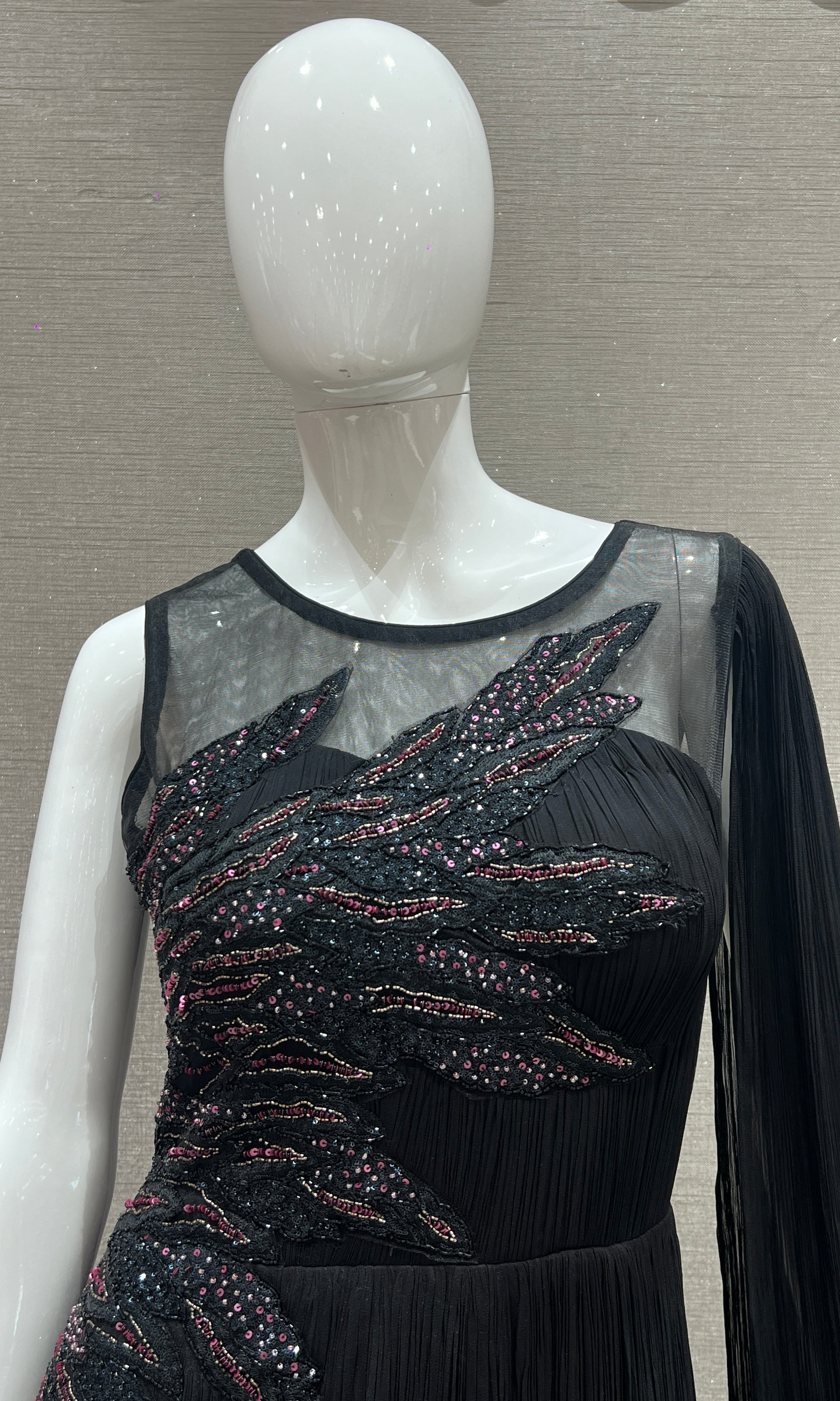 Black designer long dress