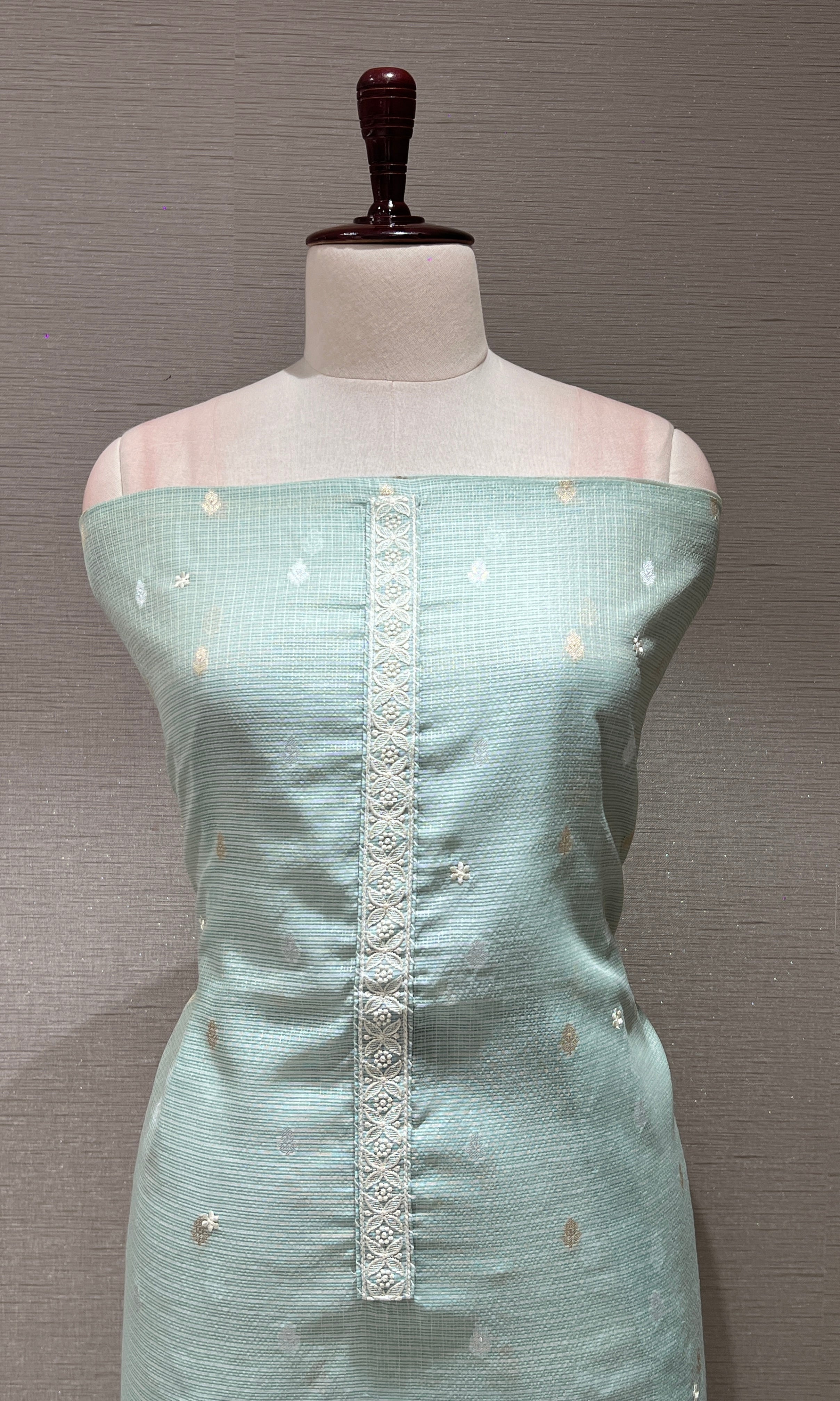 Pista green dress material