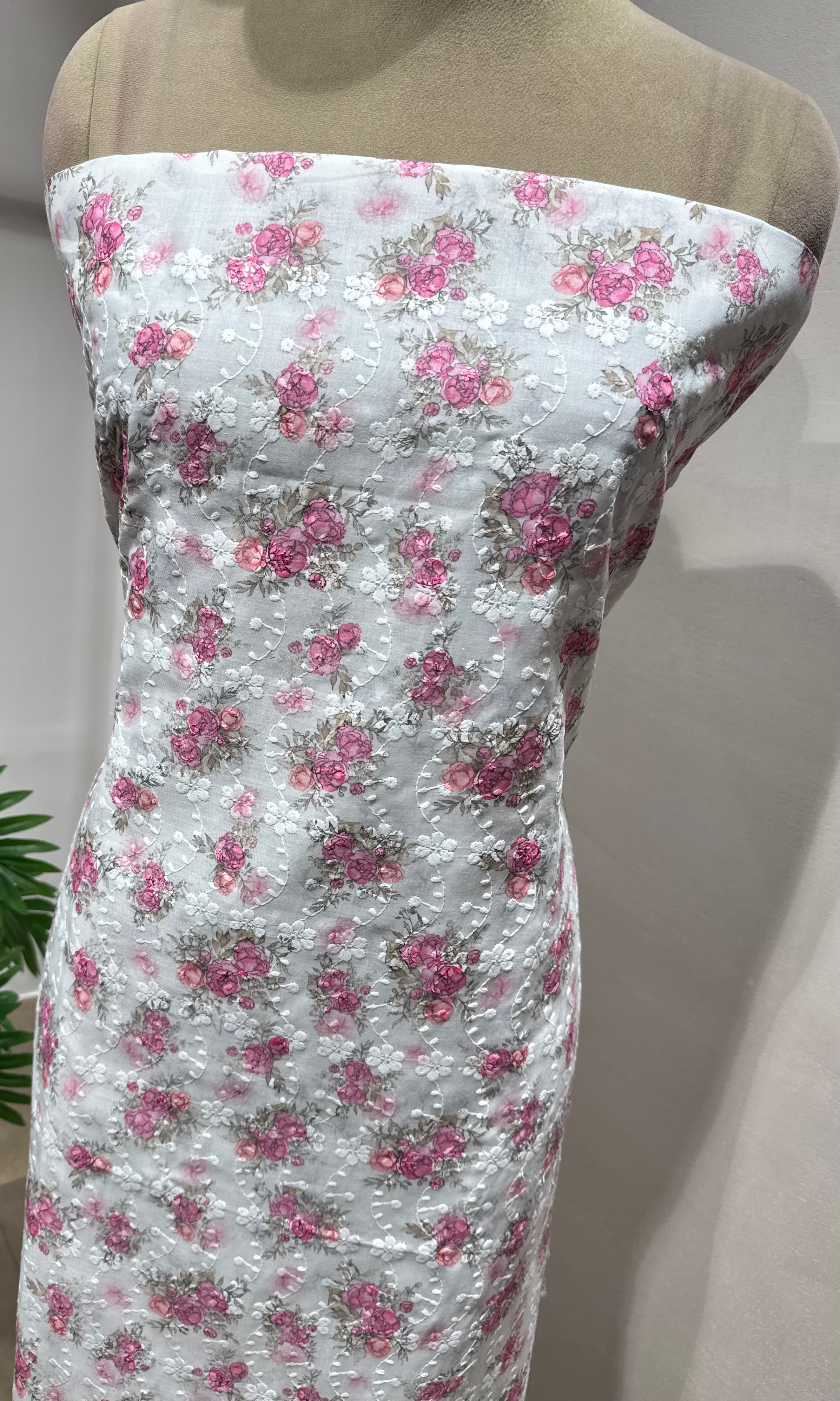 PINK Chikankari DRESS MATERIAL