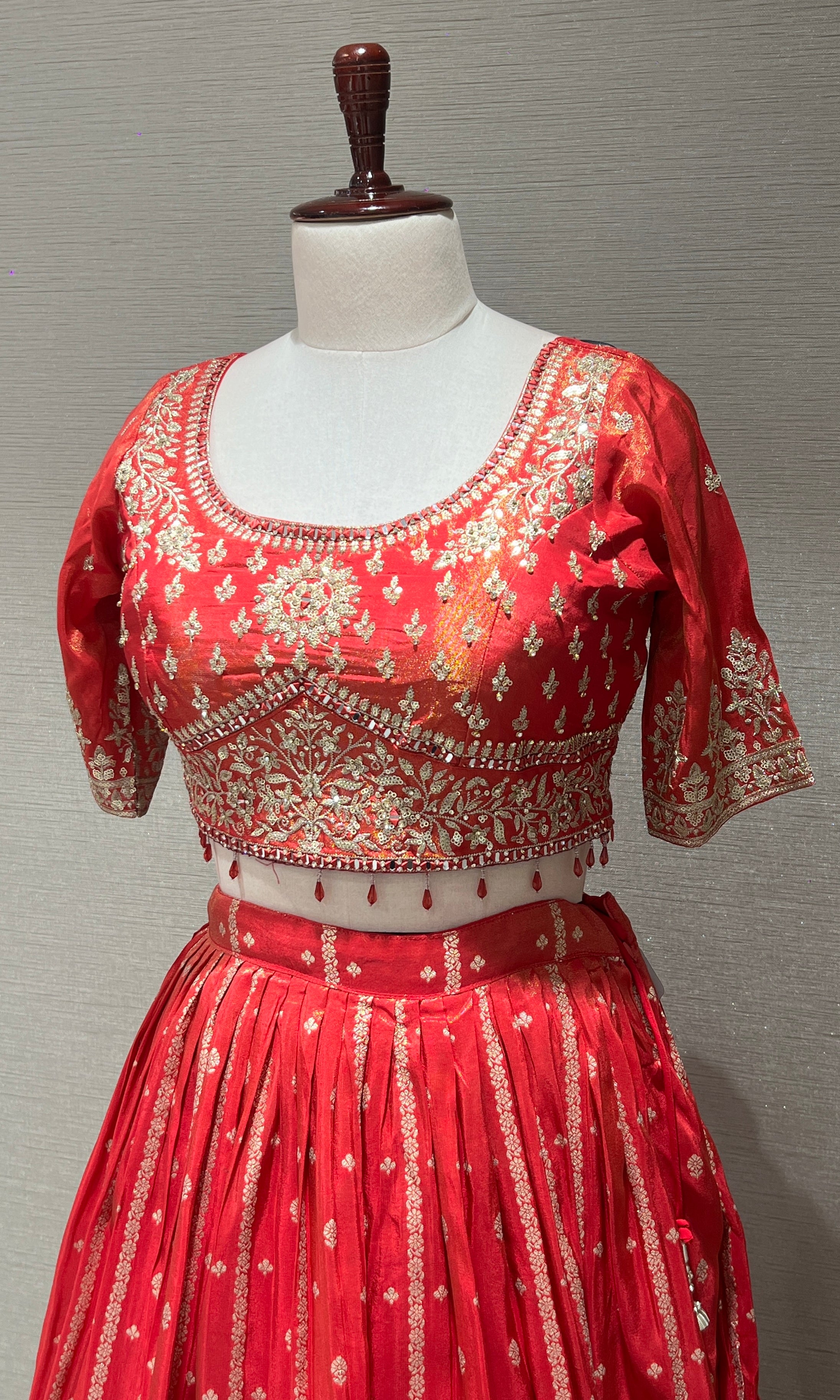 Pink Lehenga with Golden embroidery