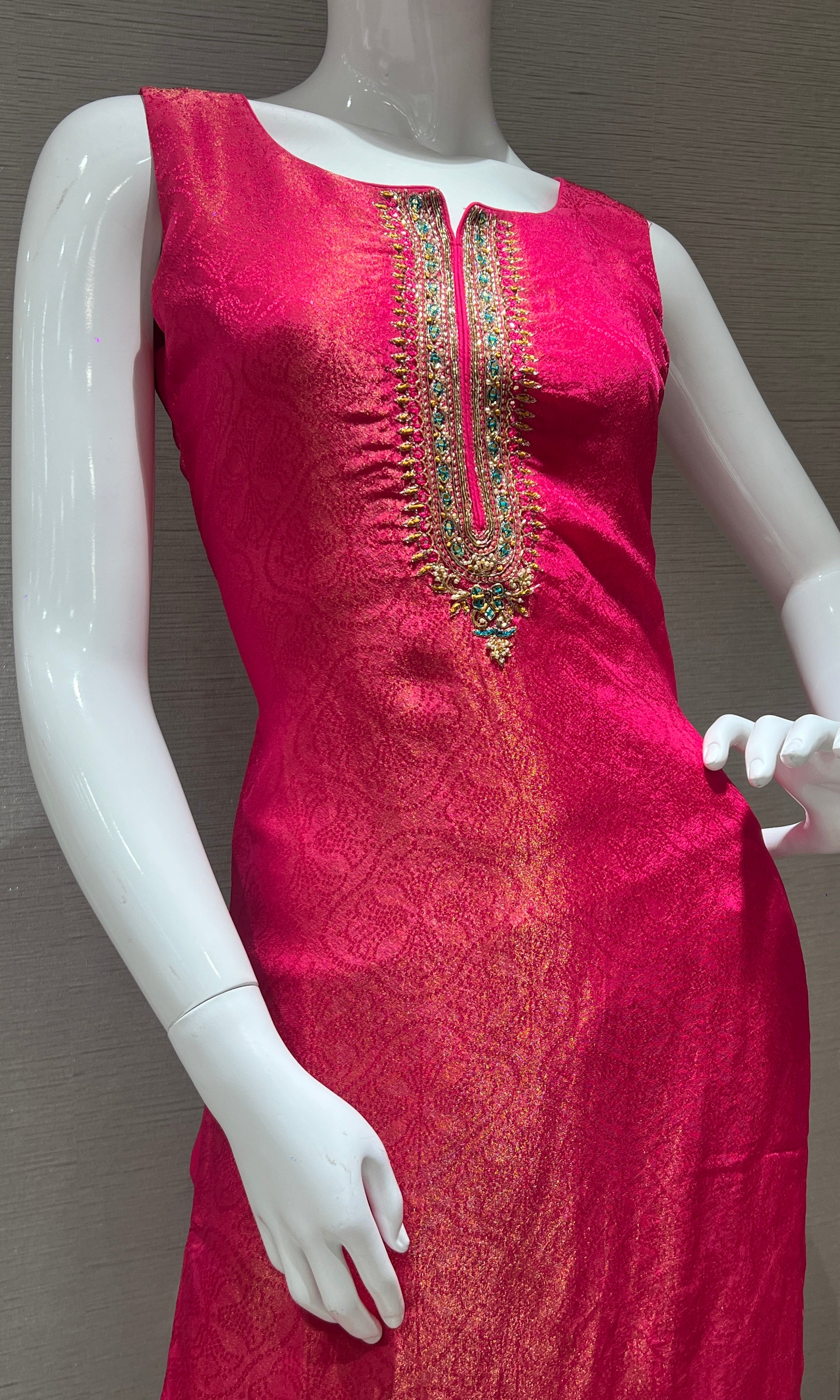 Pink kurta set with banarasi dupatta
