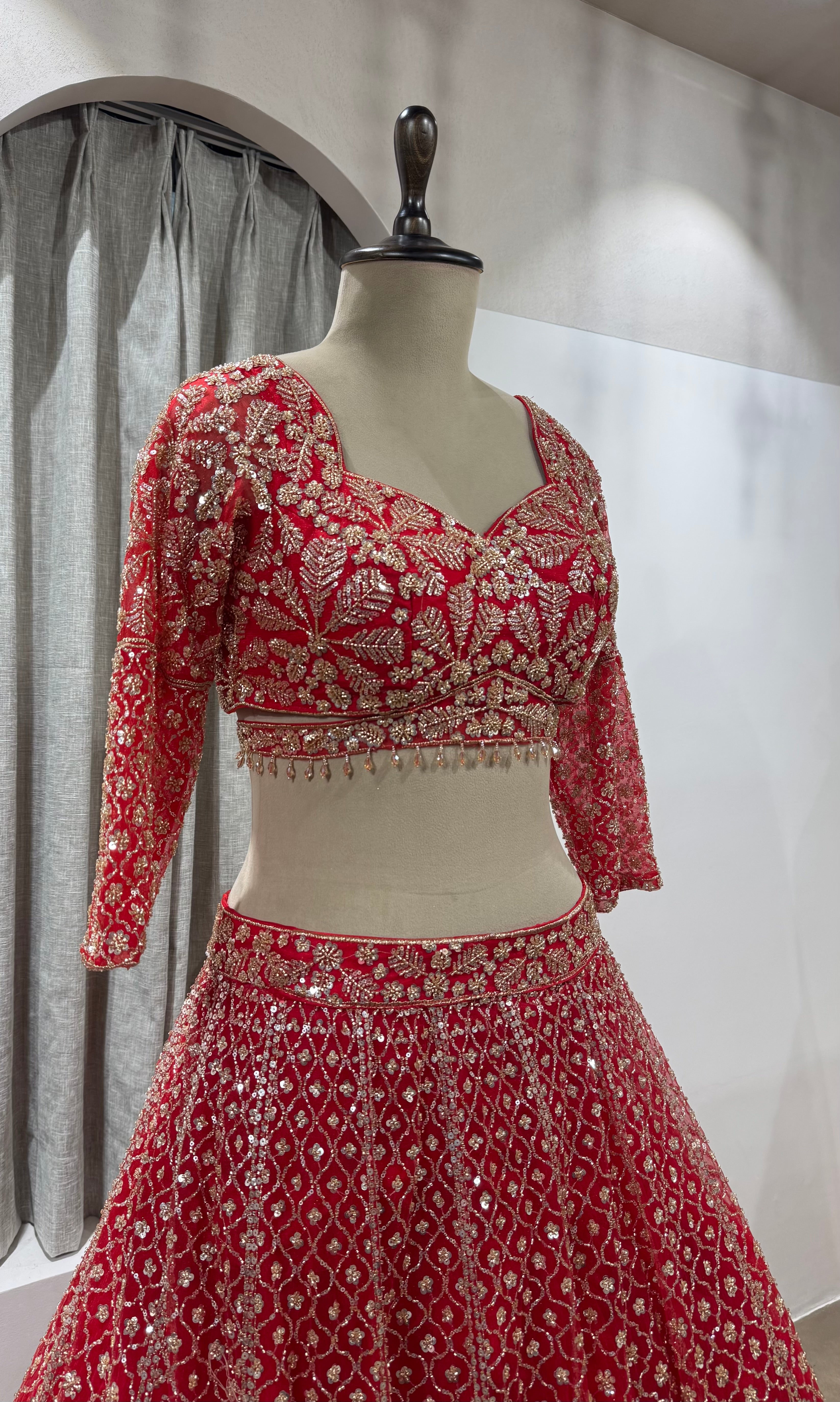 Royal Red Zardozi Ensemble LEHENGA