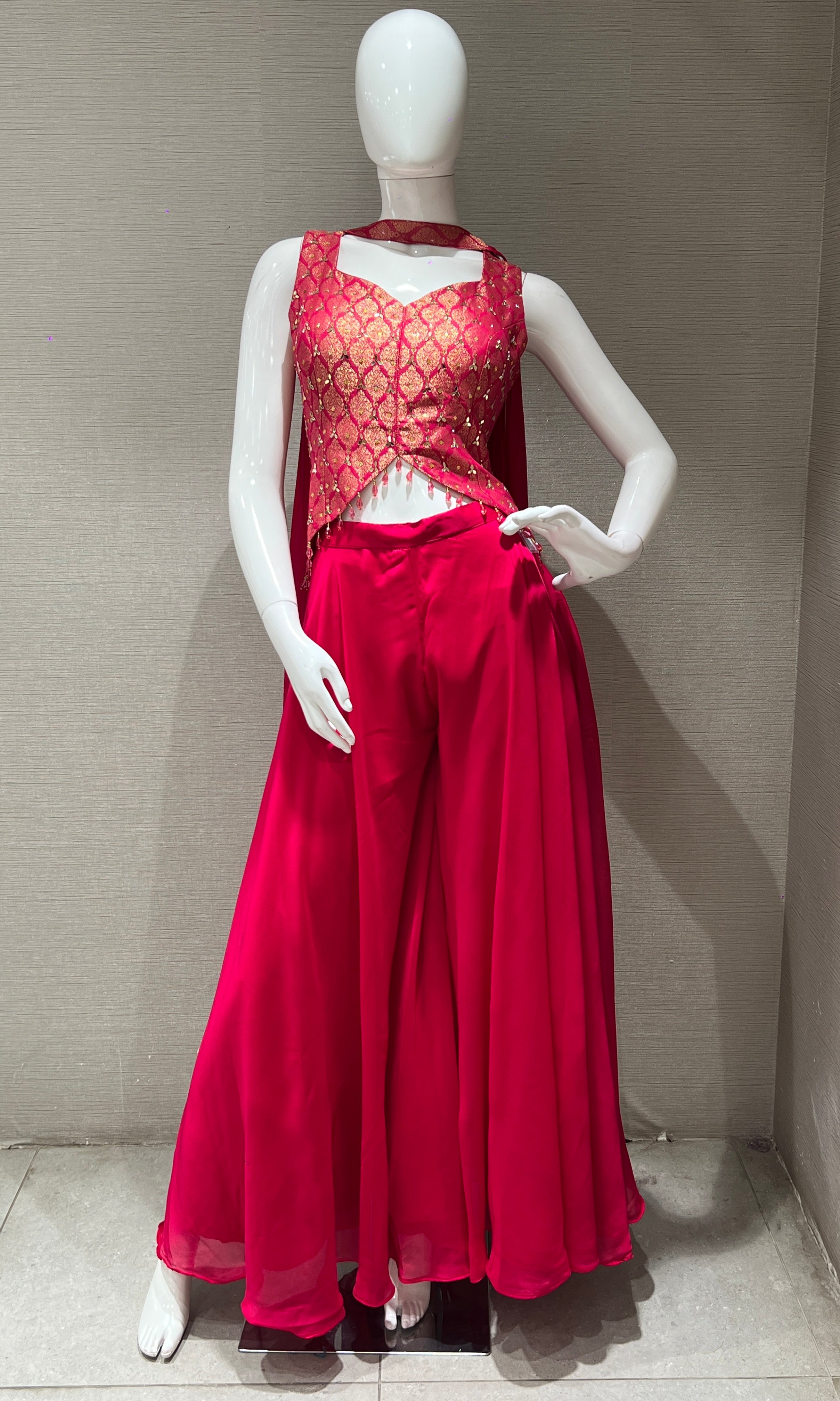 Rani Pink Palazzo with Corset Blouse