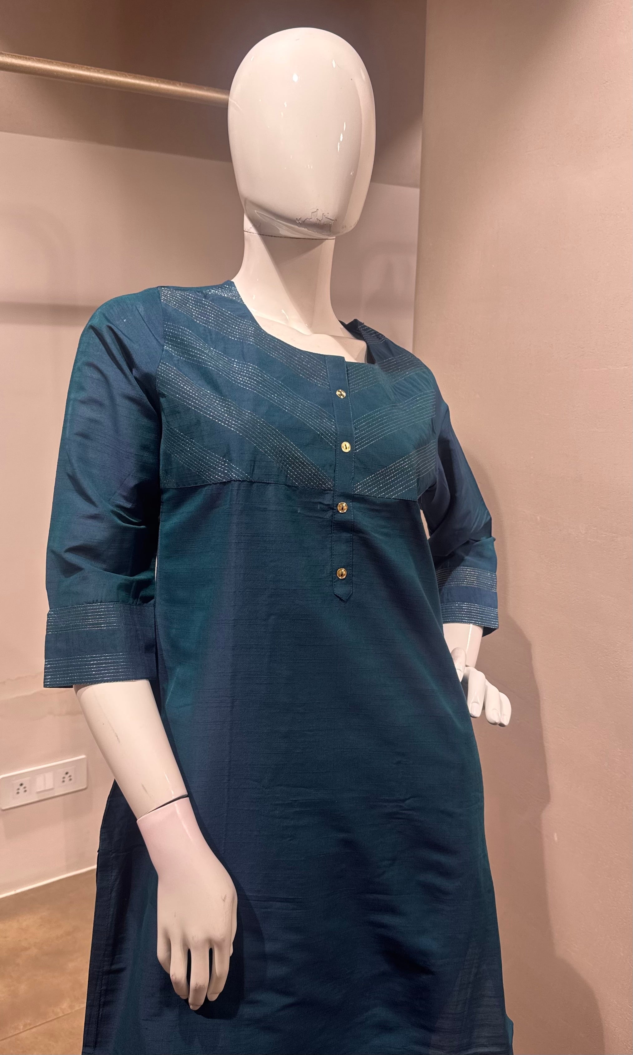 blue Silk Kurta Set with Dupatta