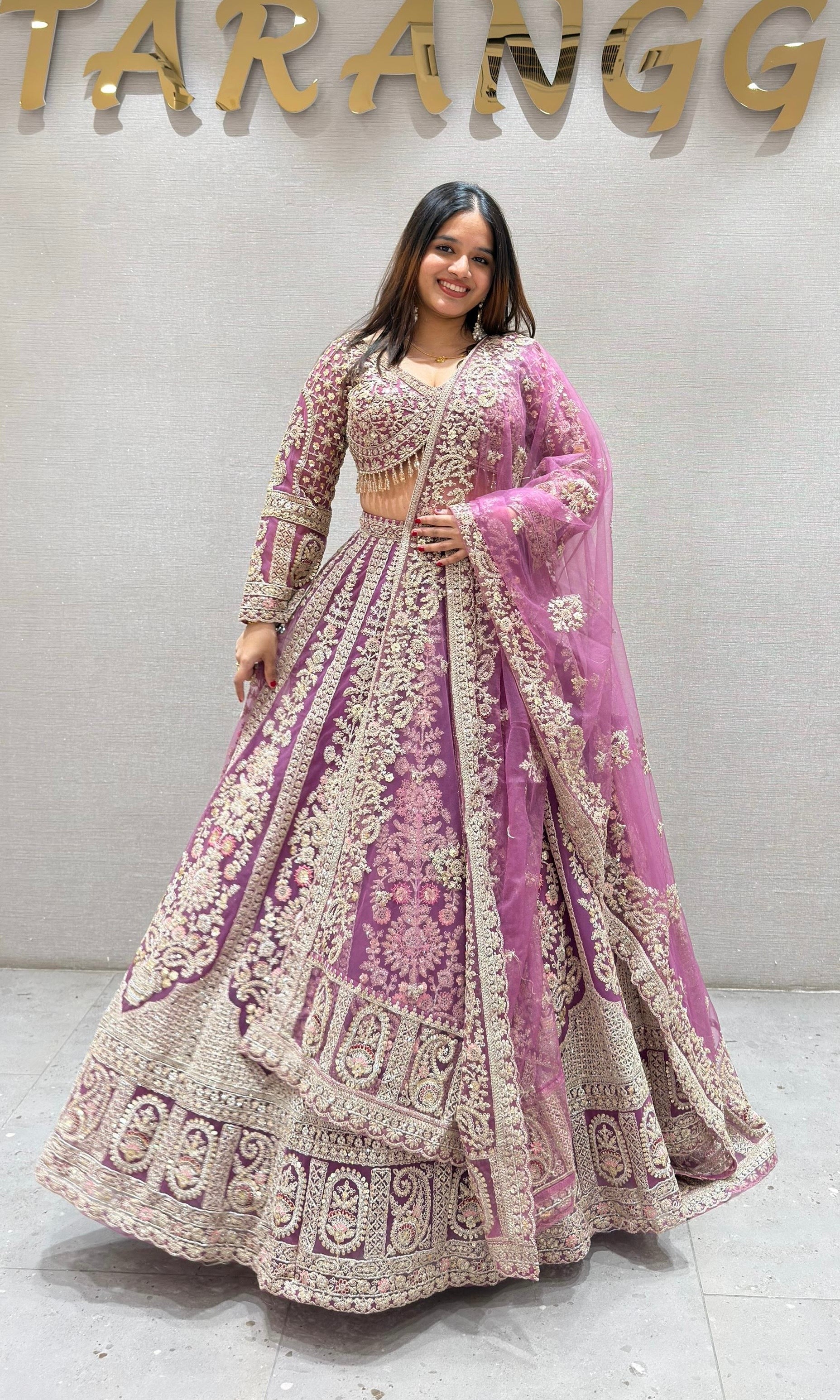 Light purple INTRICATE EMBROIDERED LEHENGA