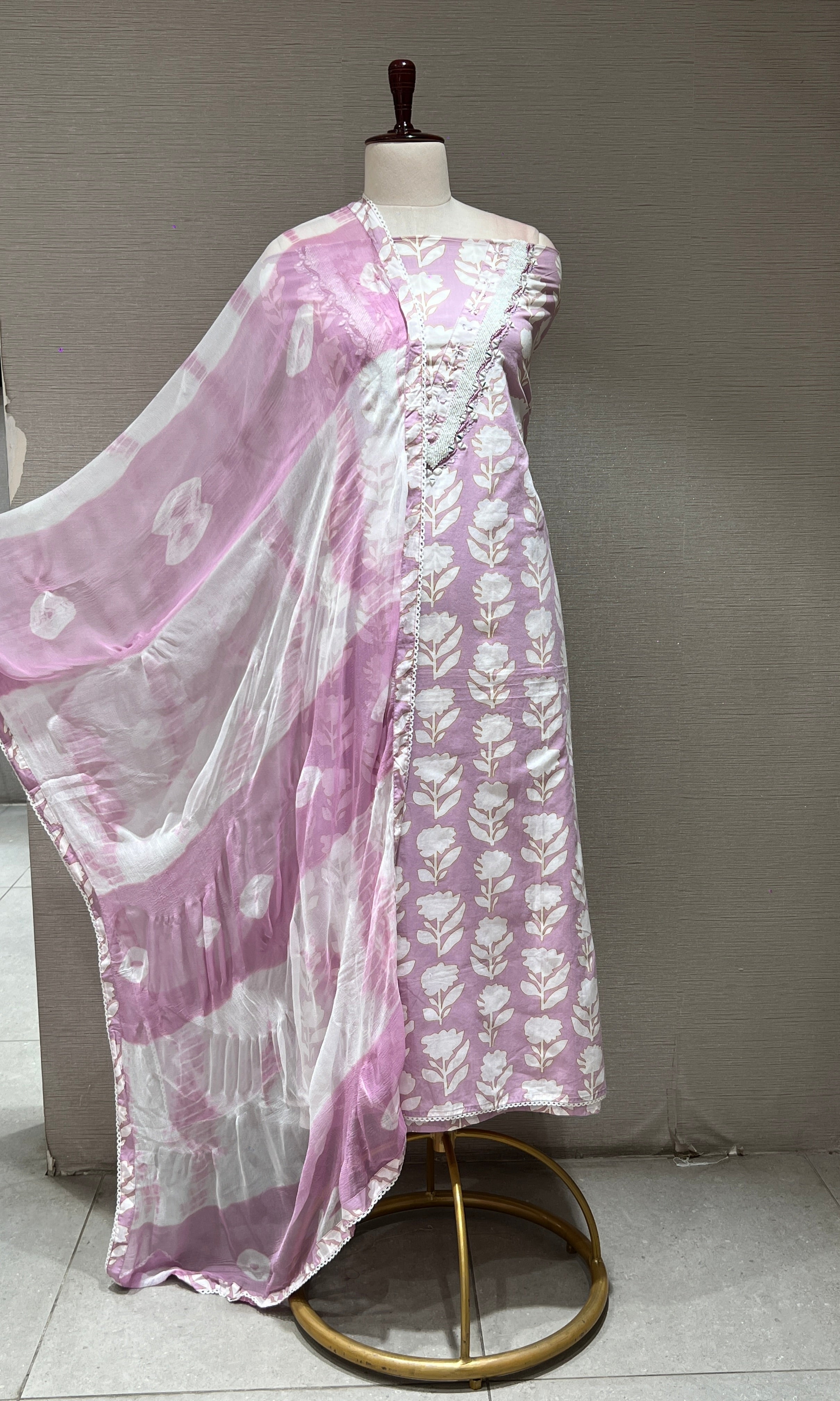 Light purple dress material