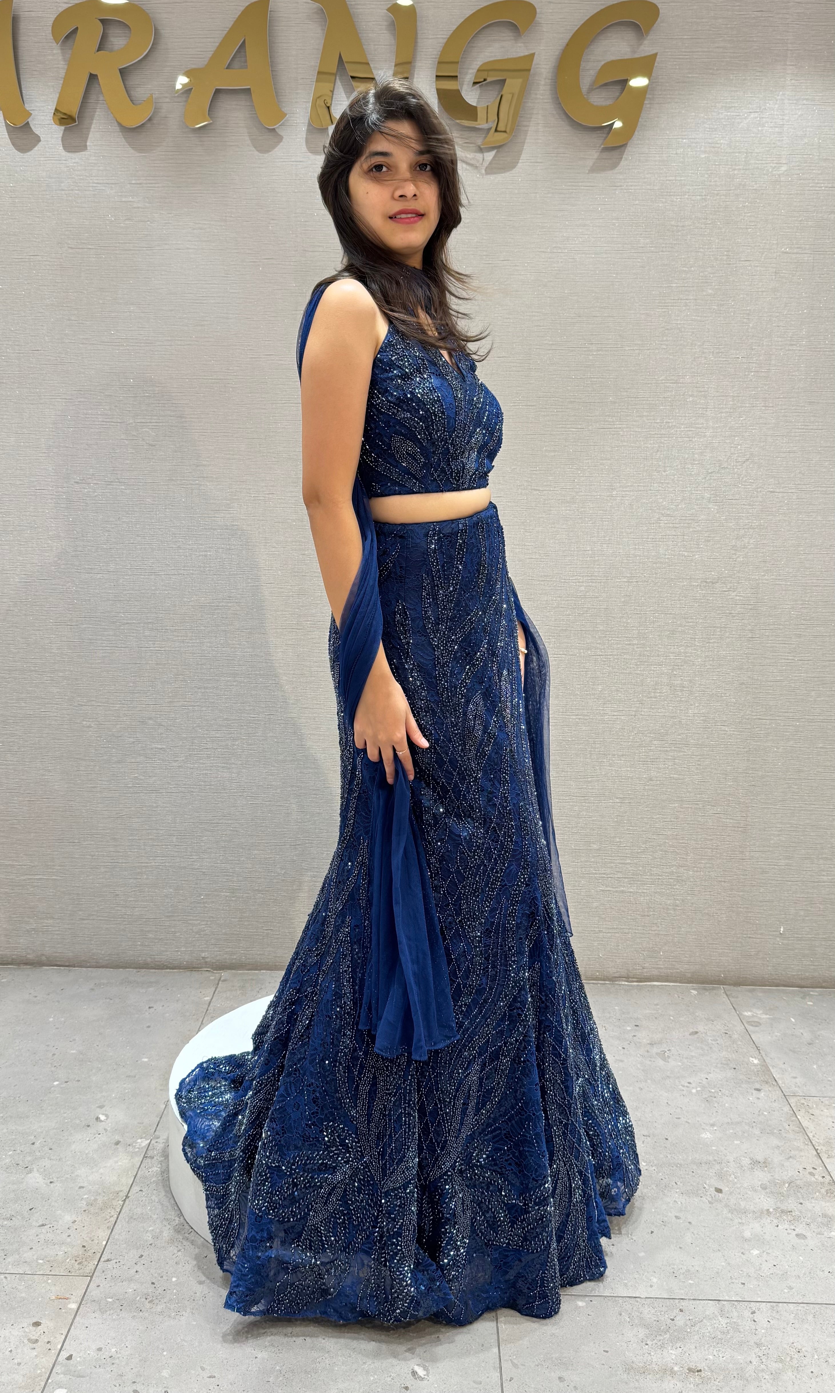 Midnight Blue Embellished Lehenga Set
