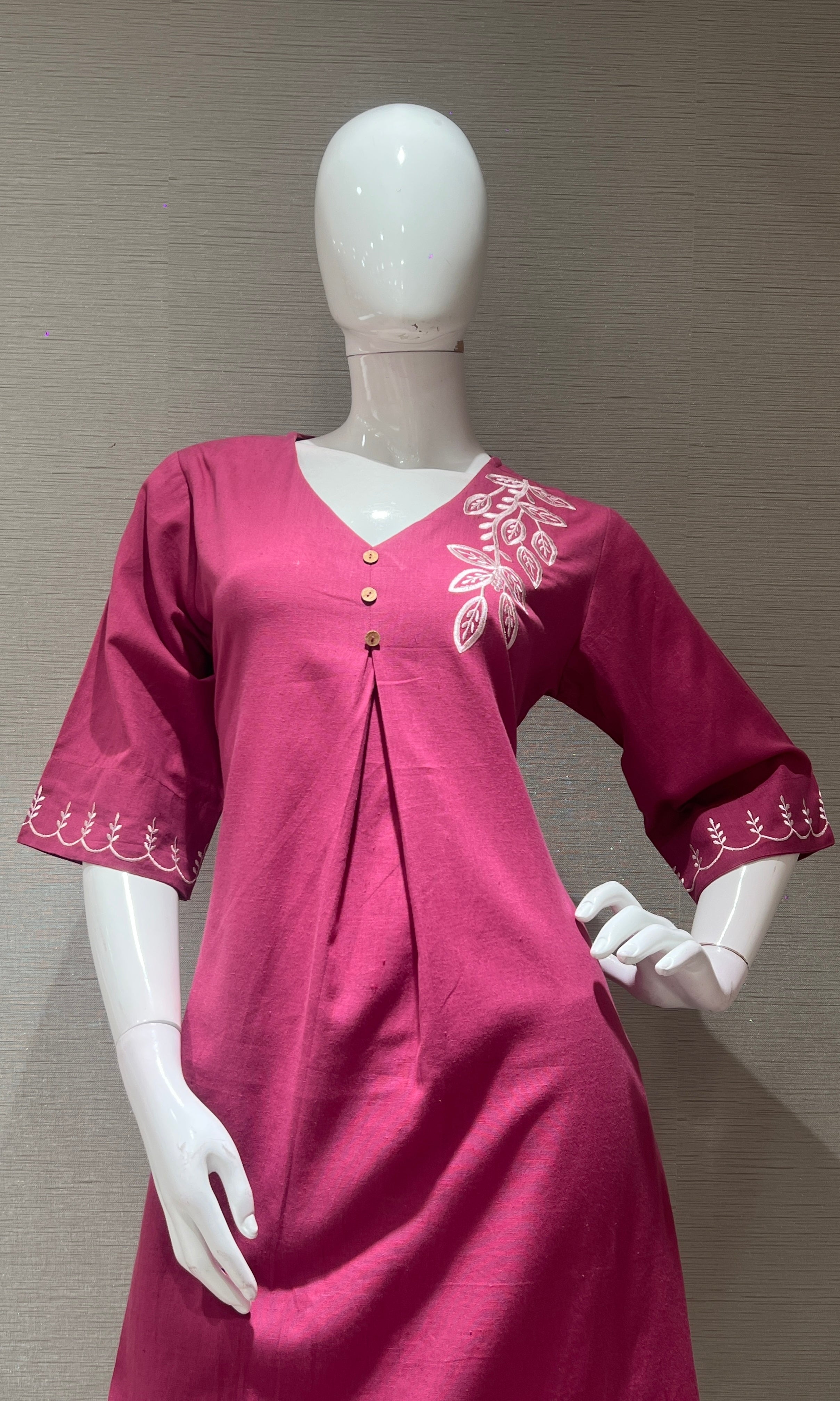 Pink FLORA SHORT KURTI TOP