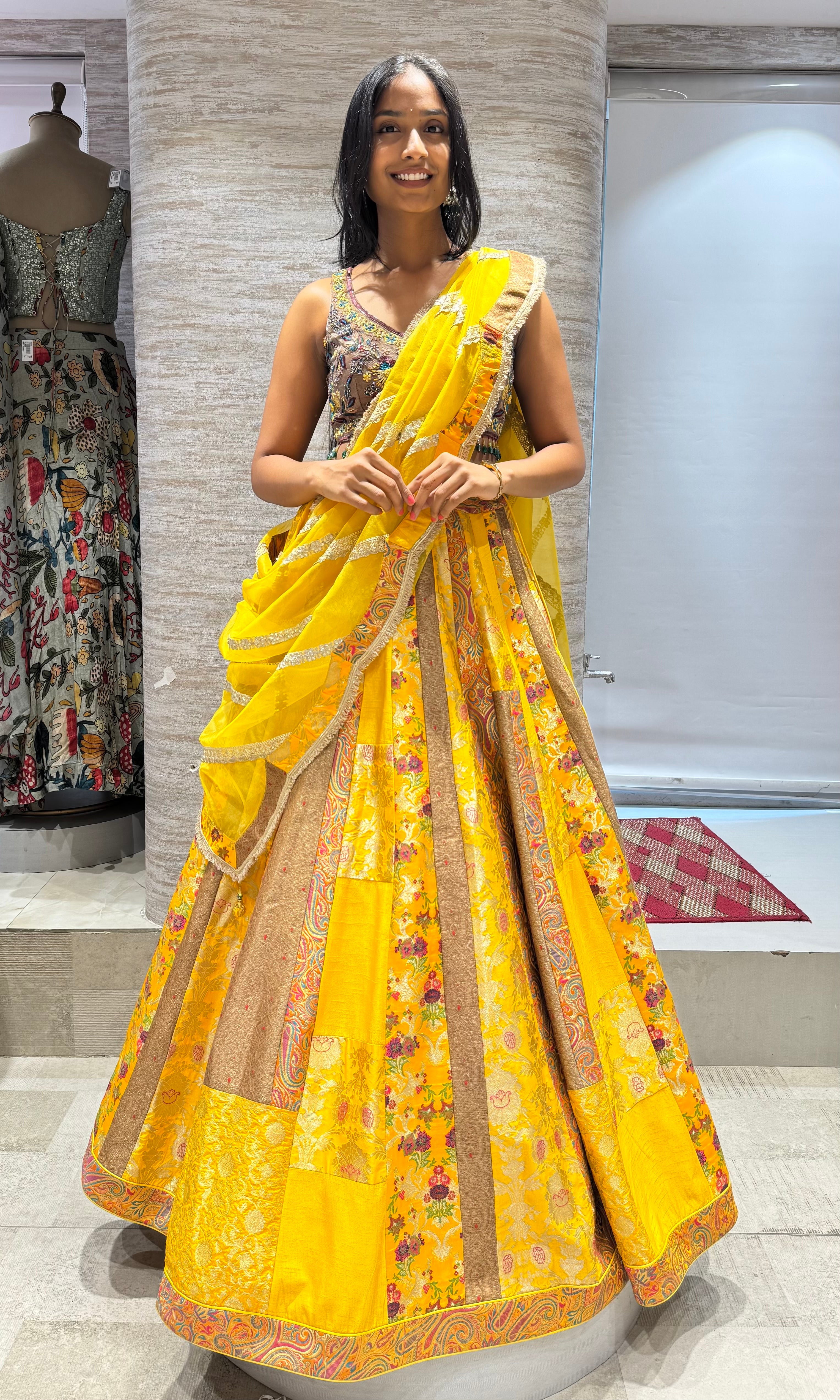 YELOW LEHENGA WITH ELEGANT CORSET BLOUSE