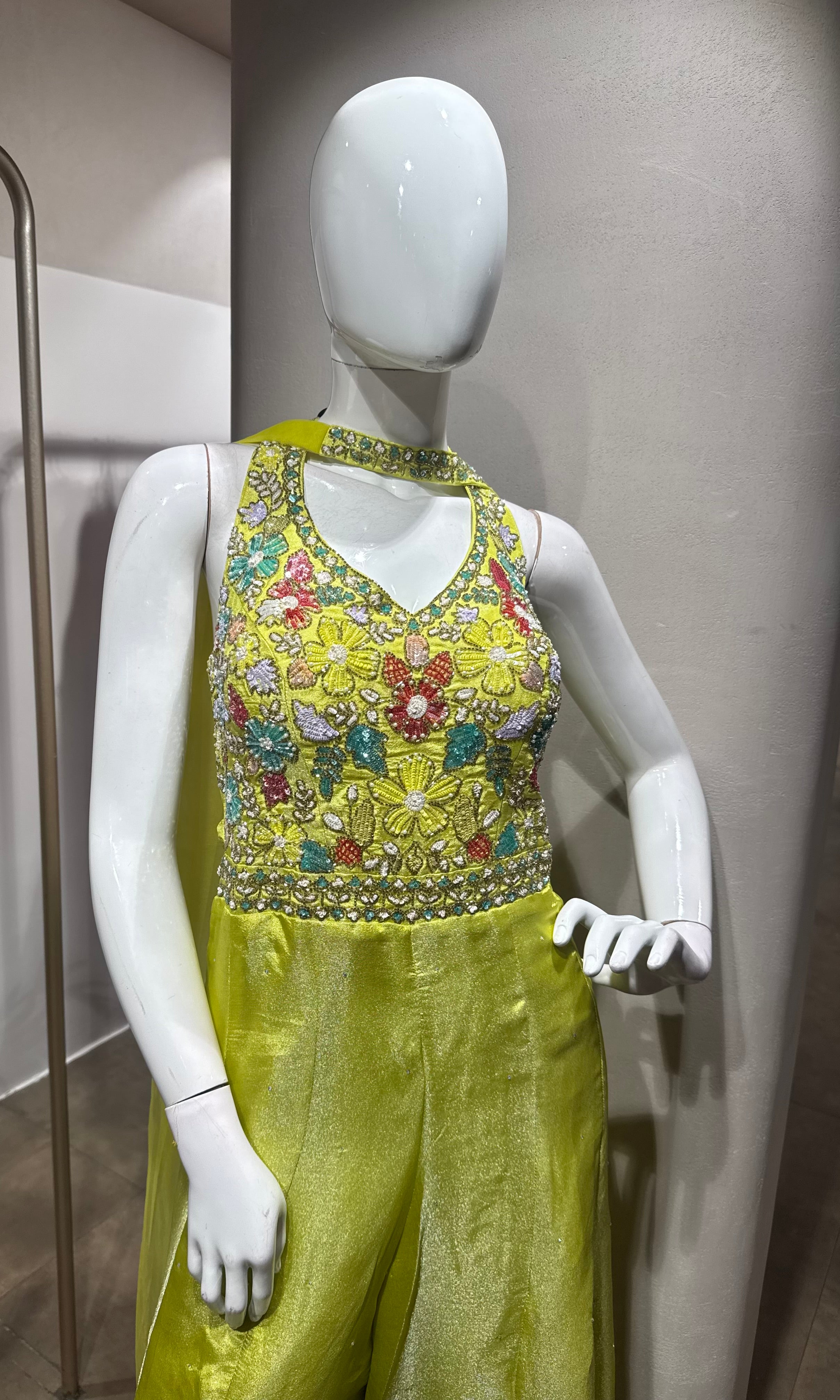 LIGHT GREEN Embroidered Jumpsuit