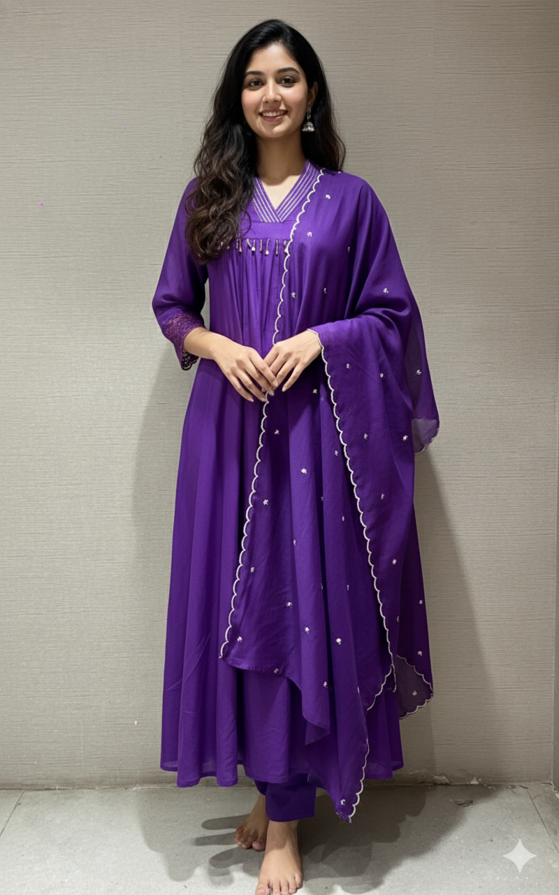 Purple kurta set