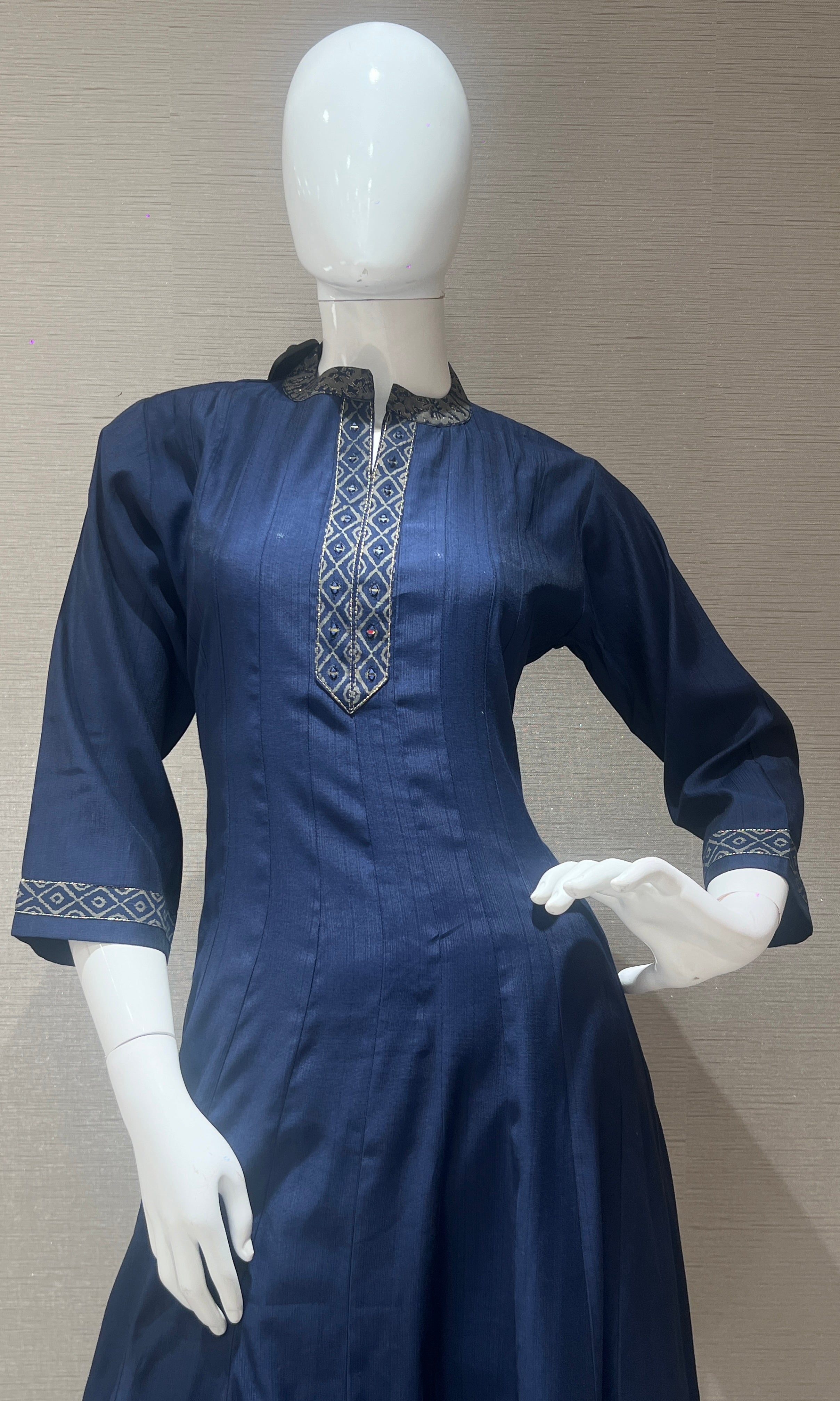 Navy blue ethnic kurta set