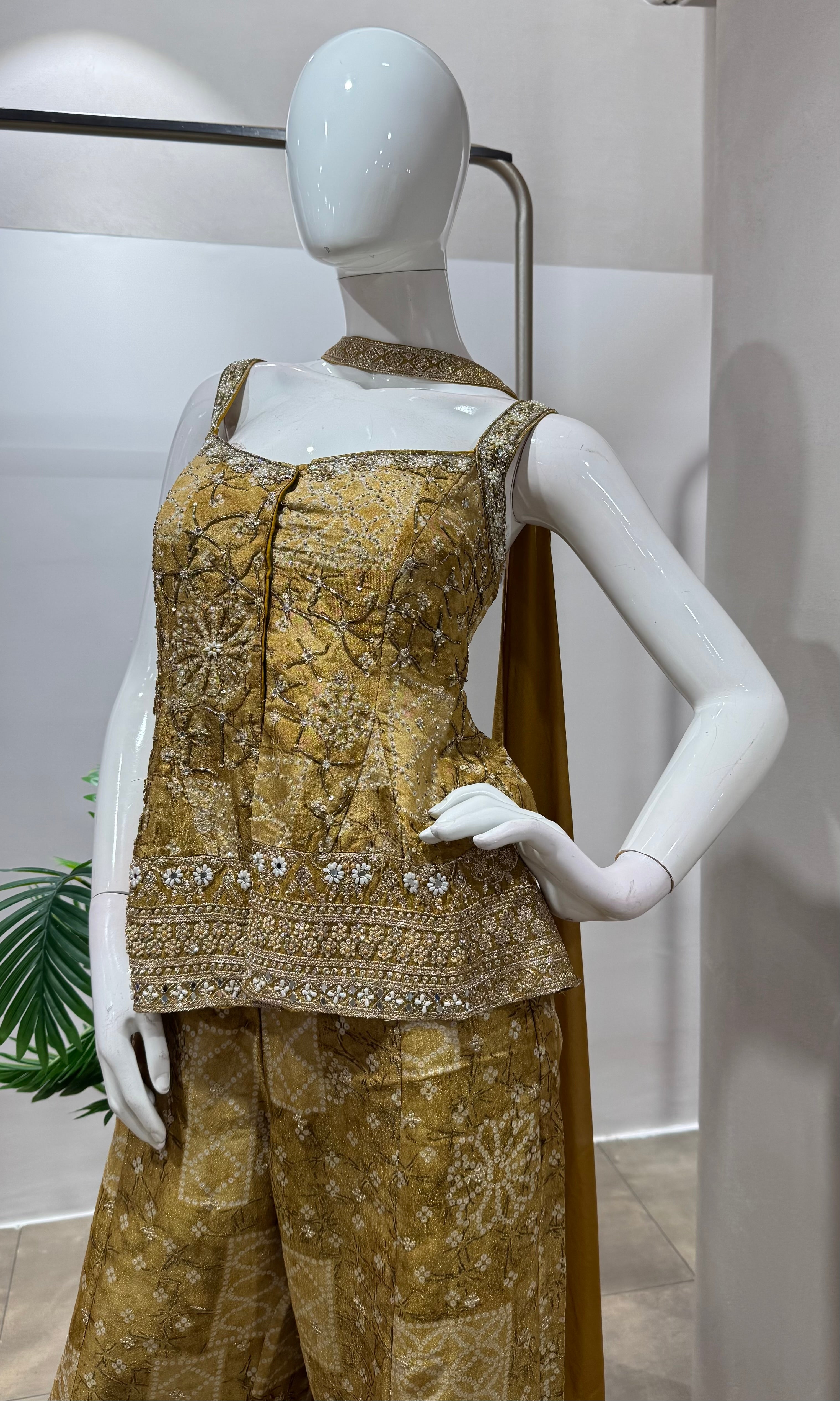 Mehendi green ethnic palazzo set