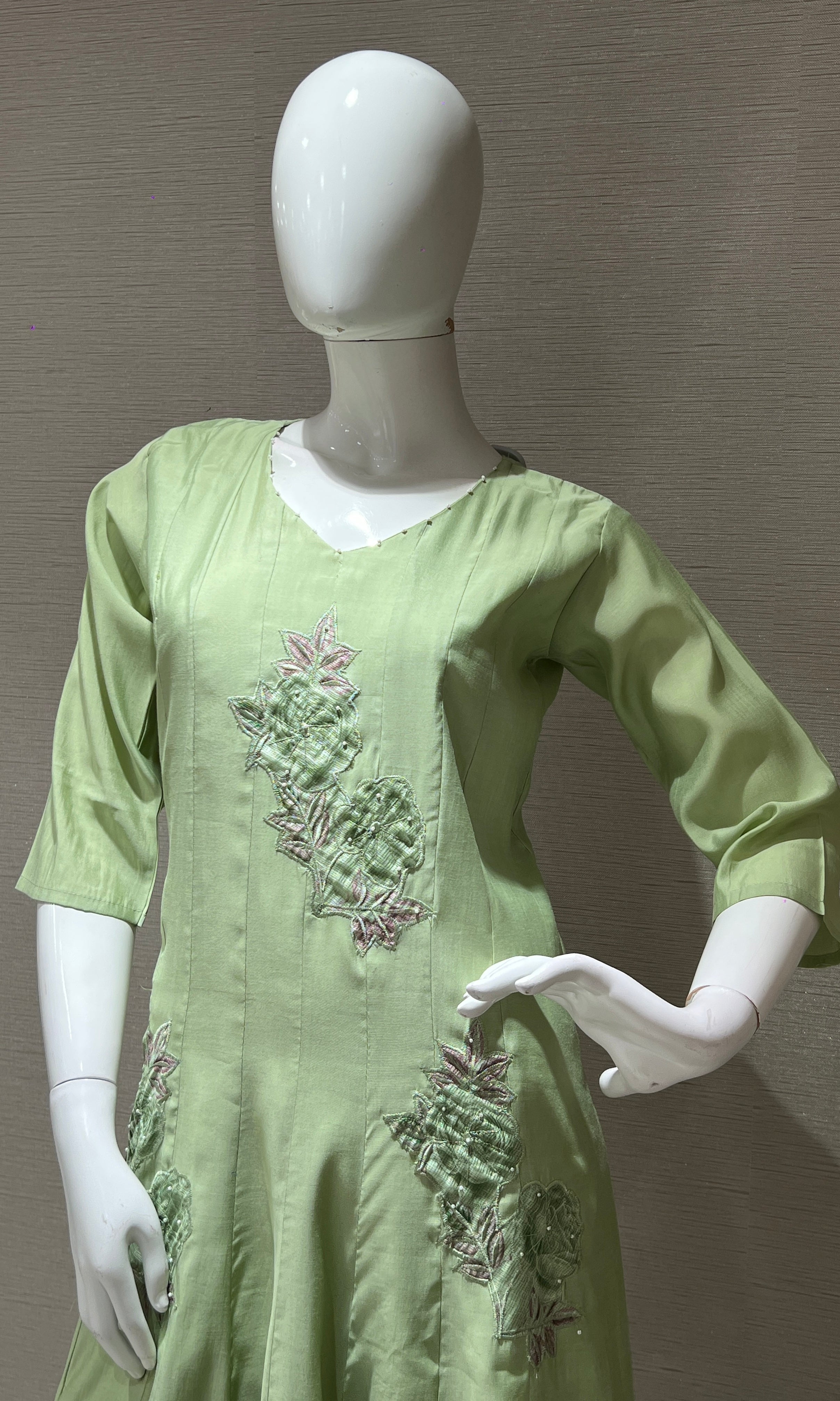 matcha green rose kurta set