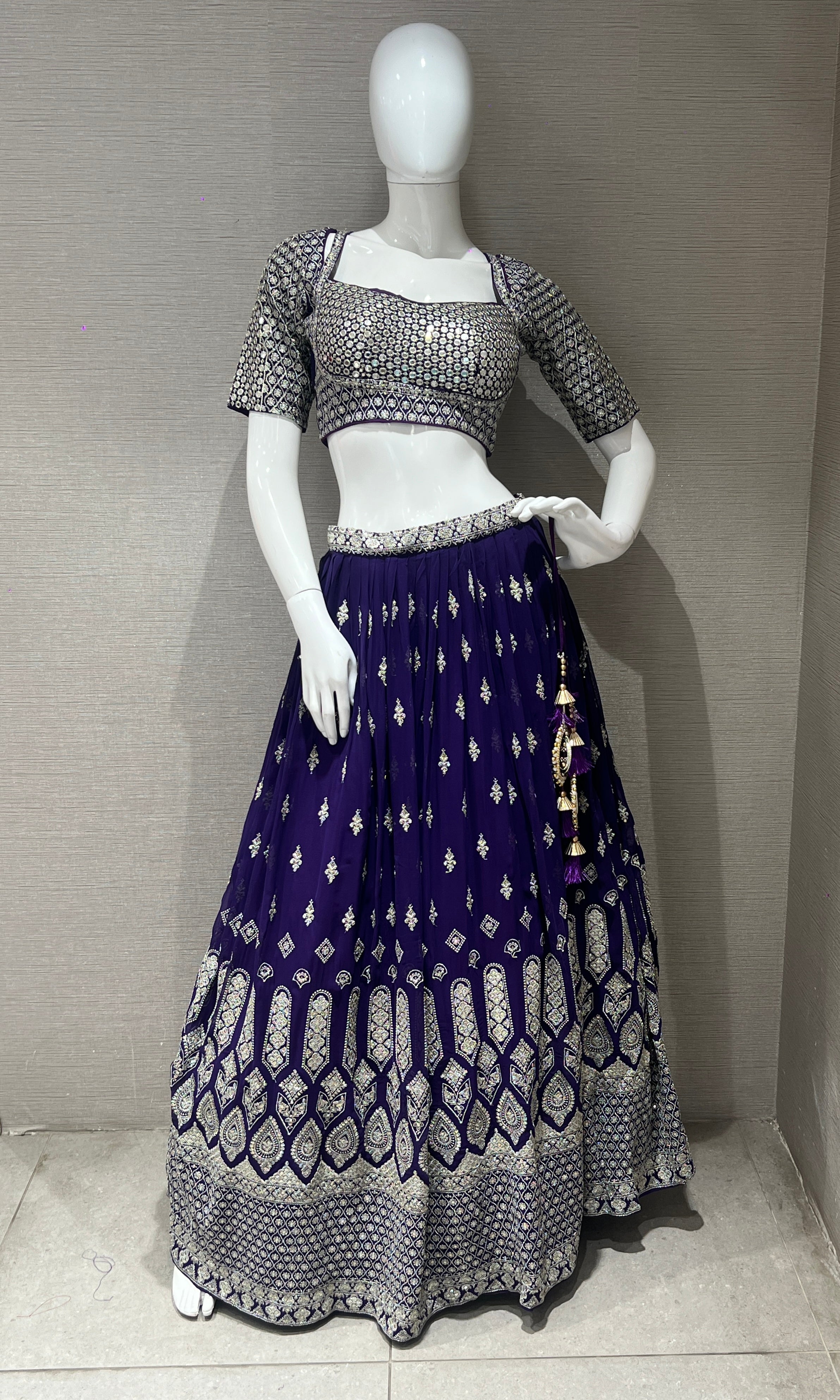Purple croptop Lehenga