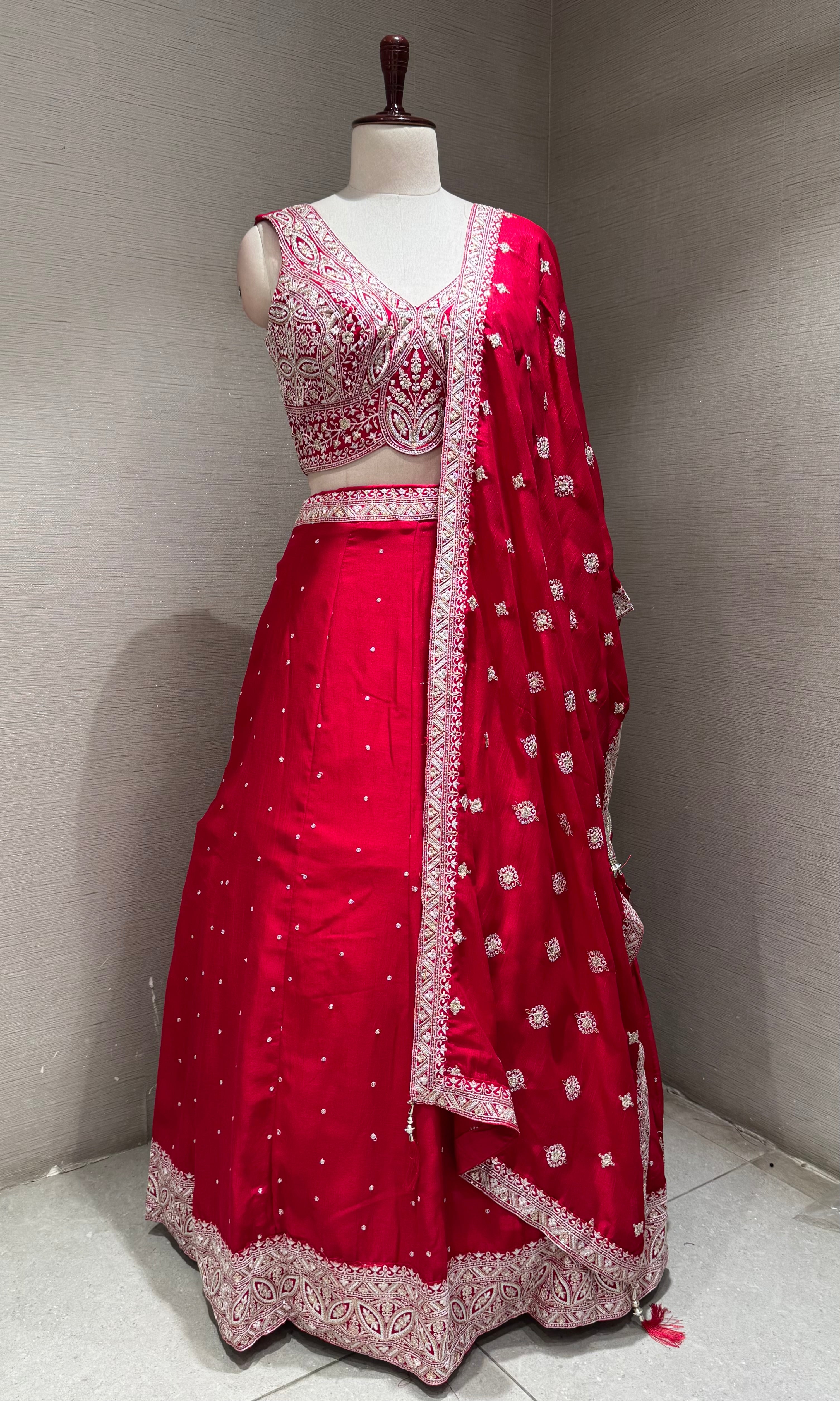 Rani Silver Ethnic Lehenga set