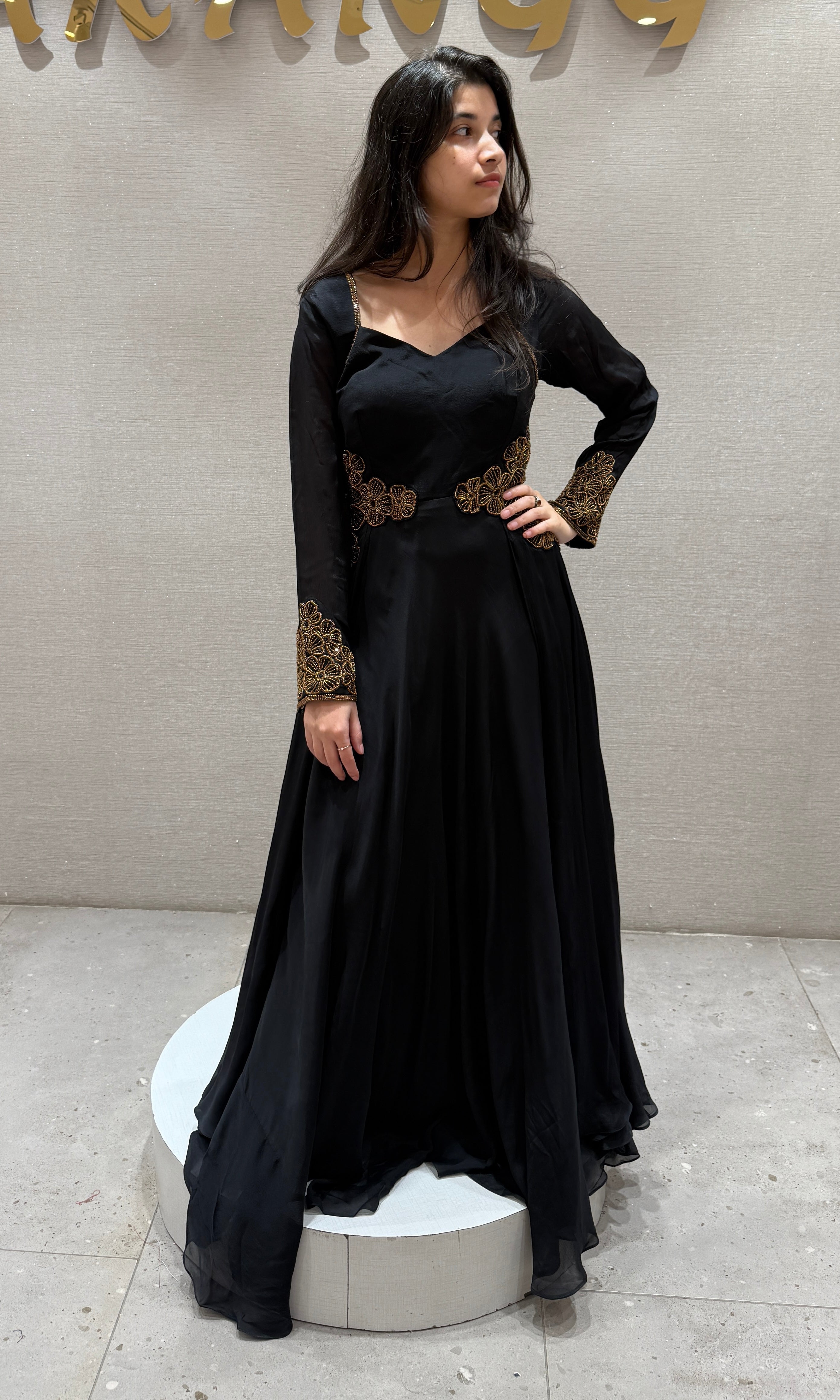 Black Gold Bloom Gown