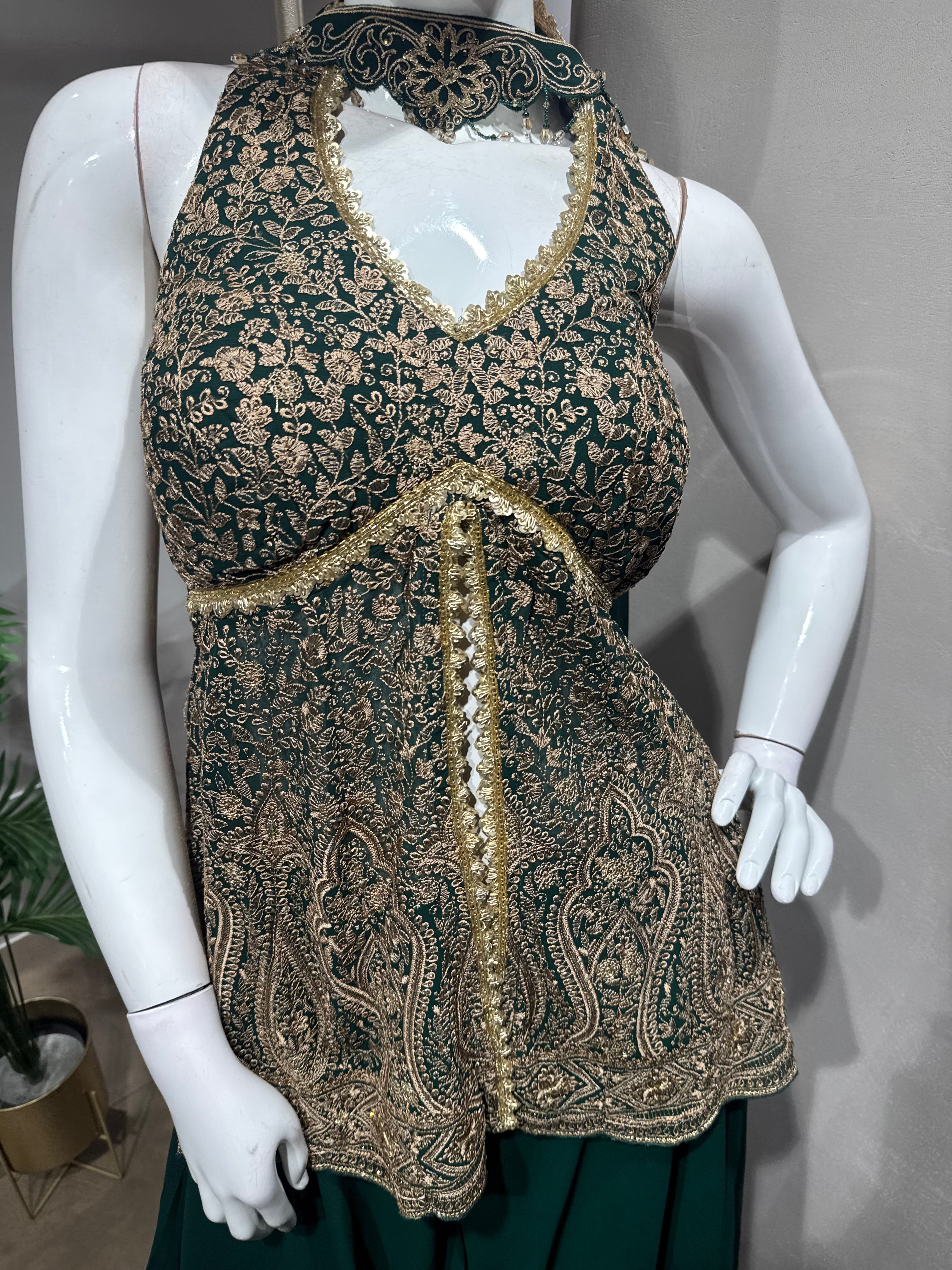 green Golden Glow Palazzo Set