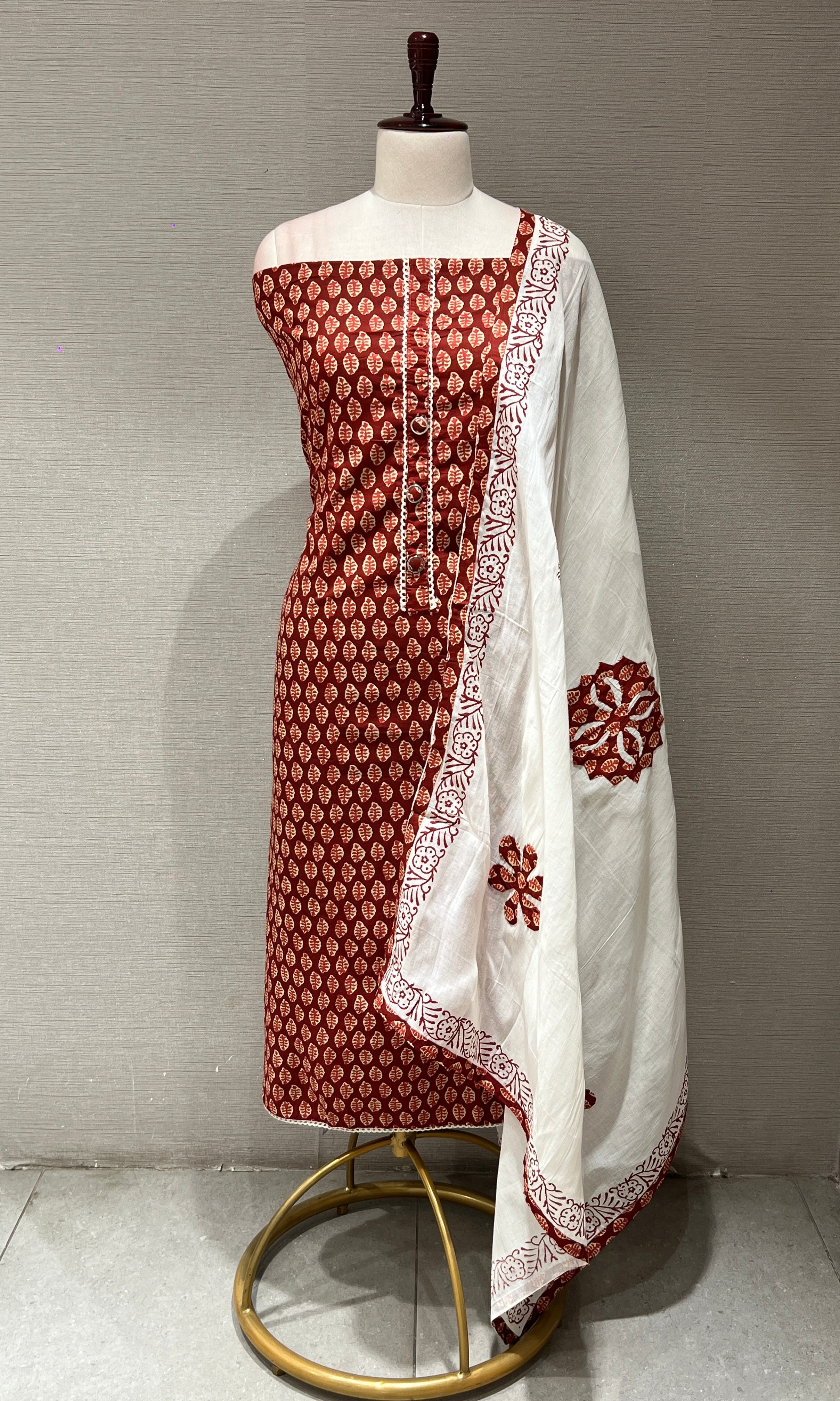 Rust orange dress material