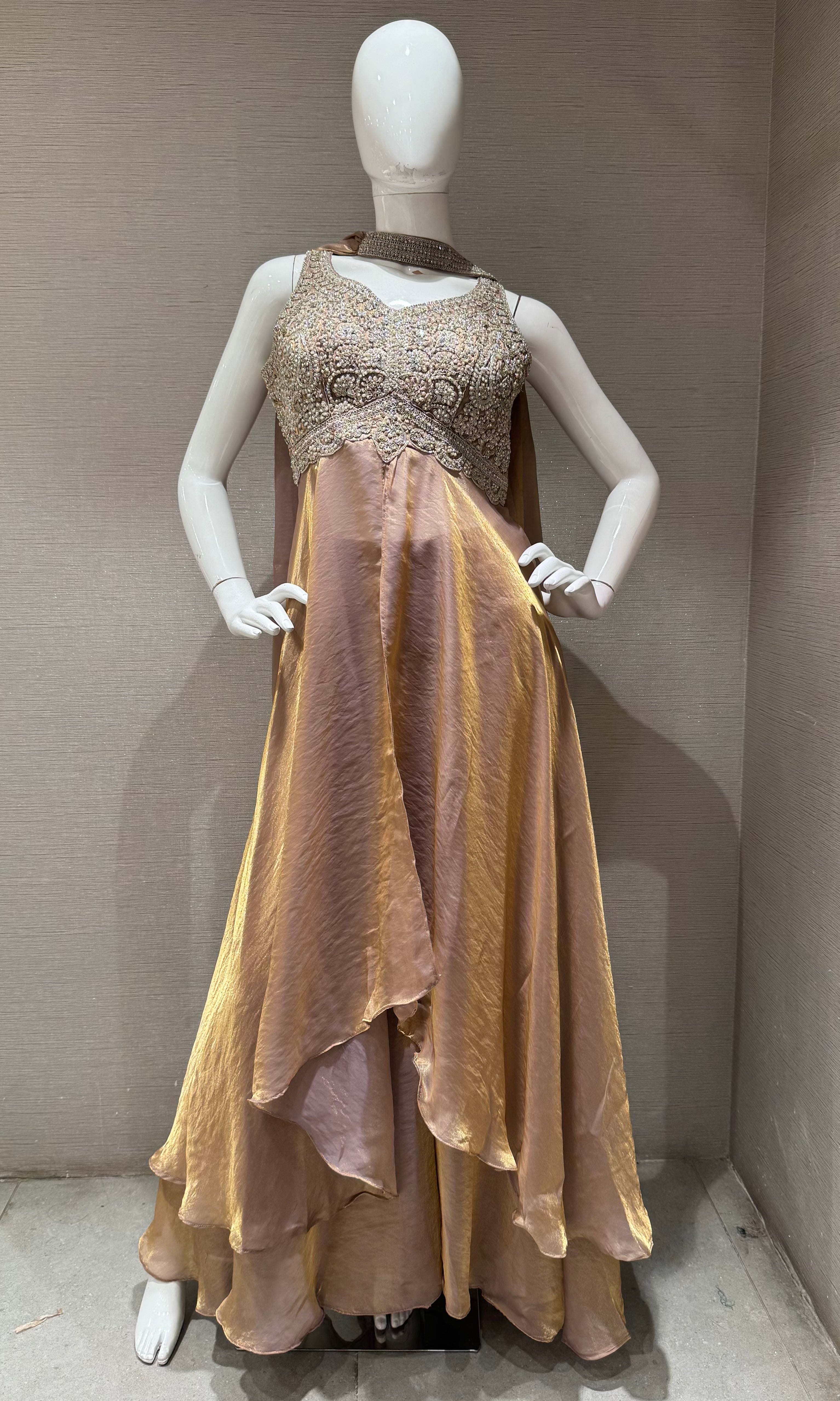 Moee Shimmer Tissue Anarkali & Palazzo set