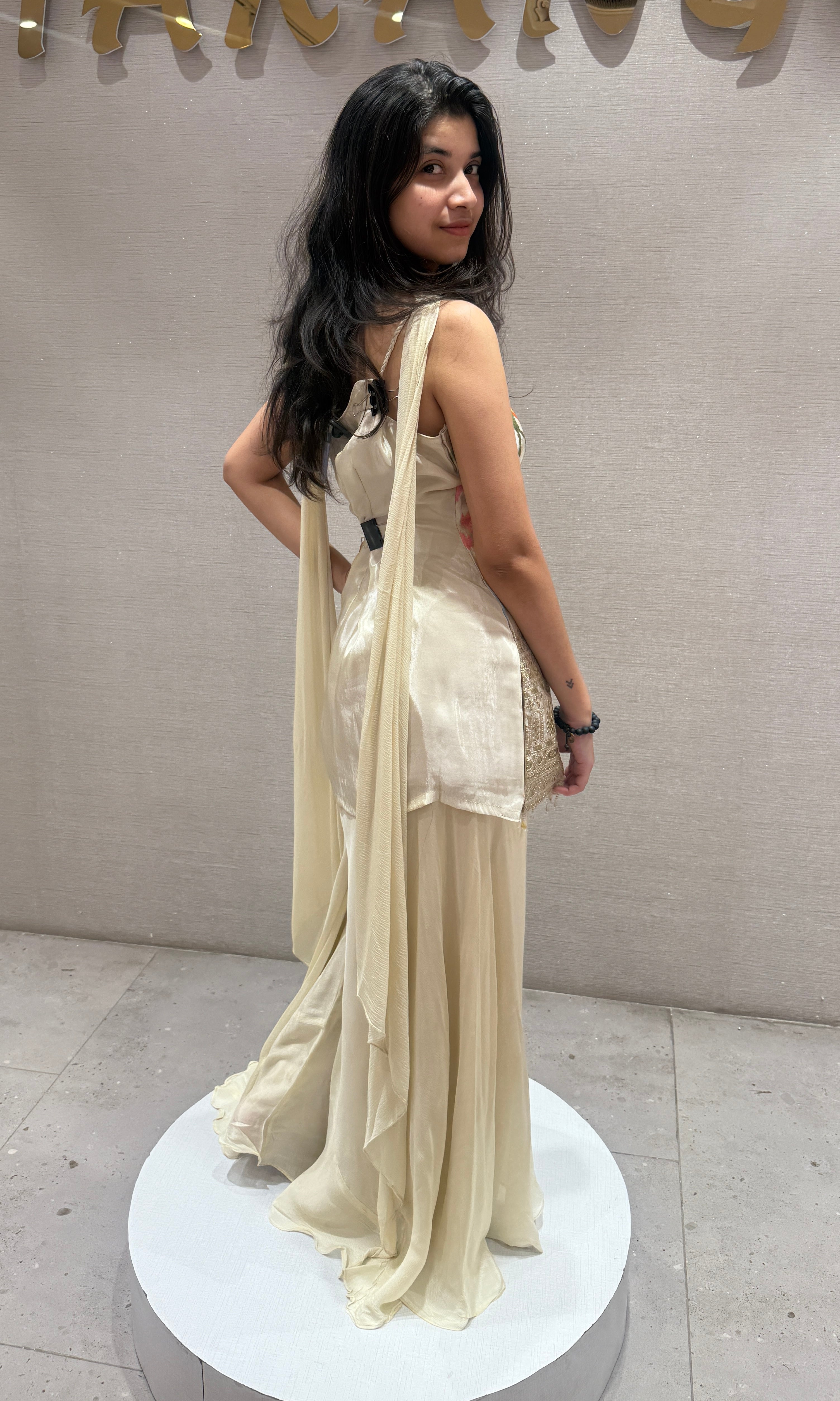 CREAM Multicolour EMBROIDERED Sharara Set