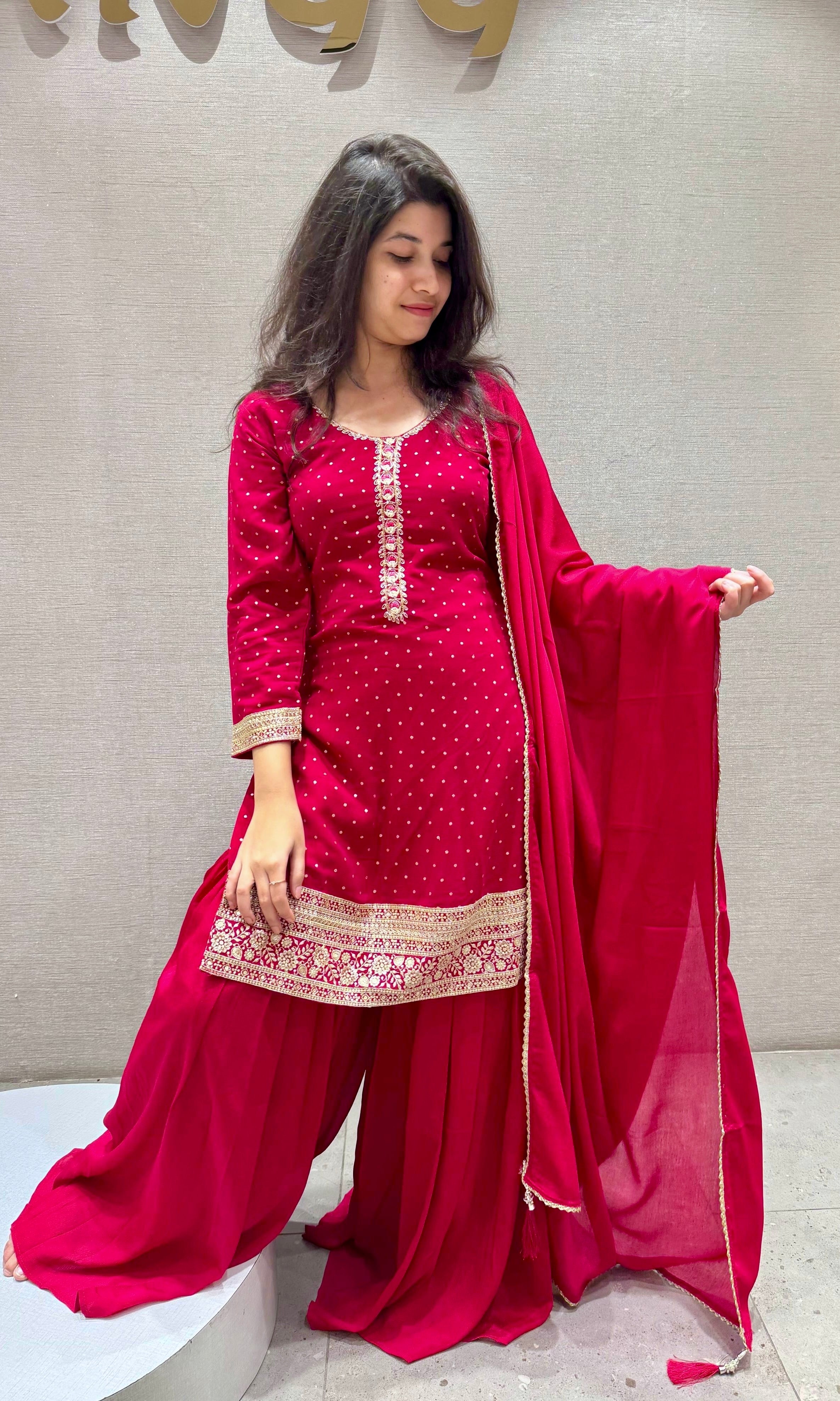 RUBY RED Radiance Sharara Set