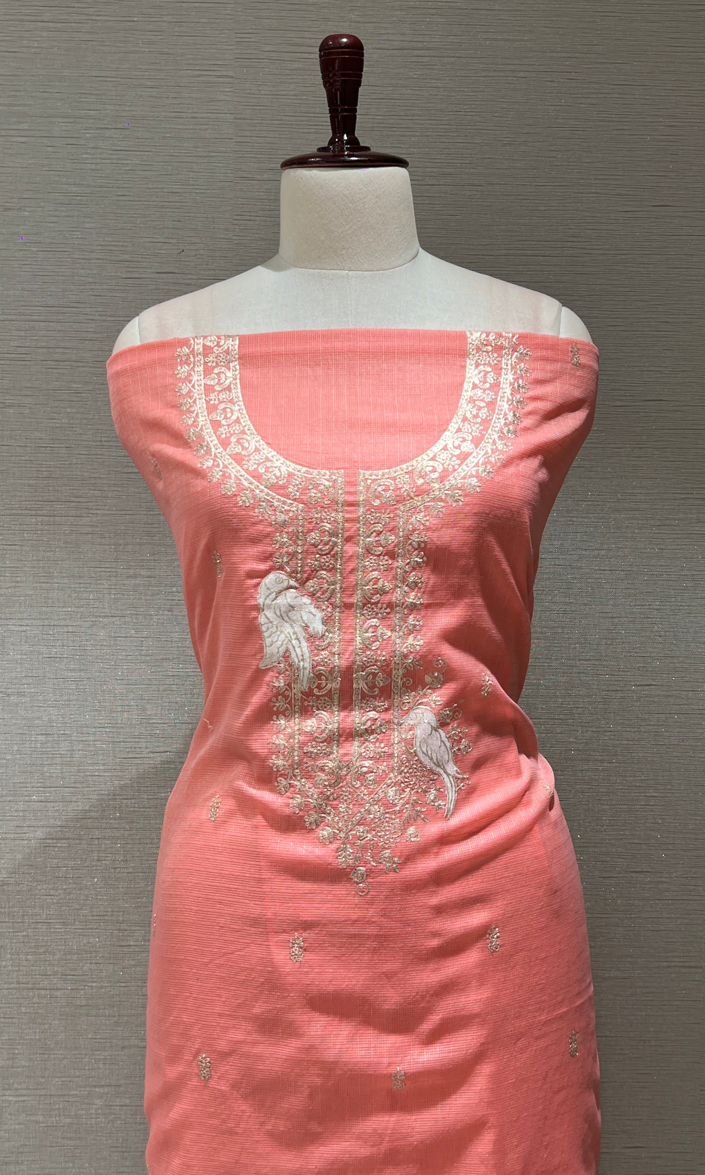 Peach GOLDEN ETHNIC dress material