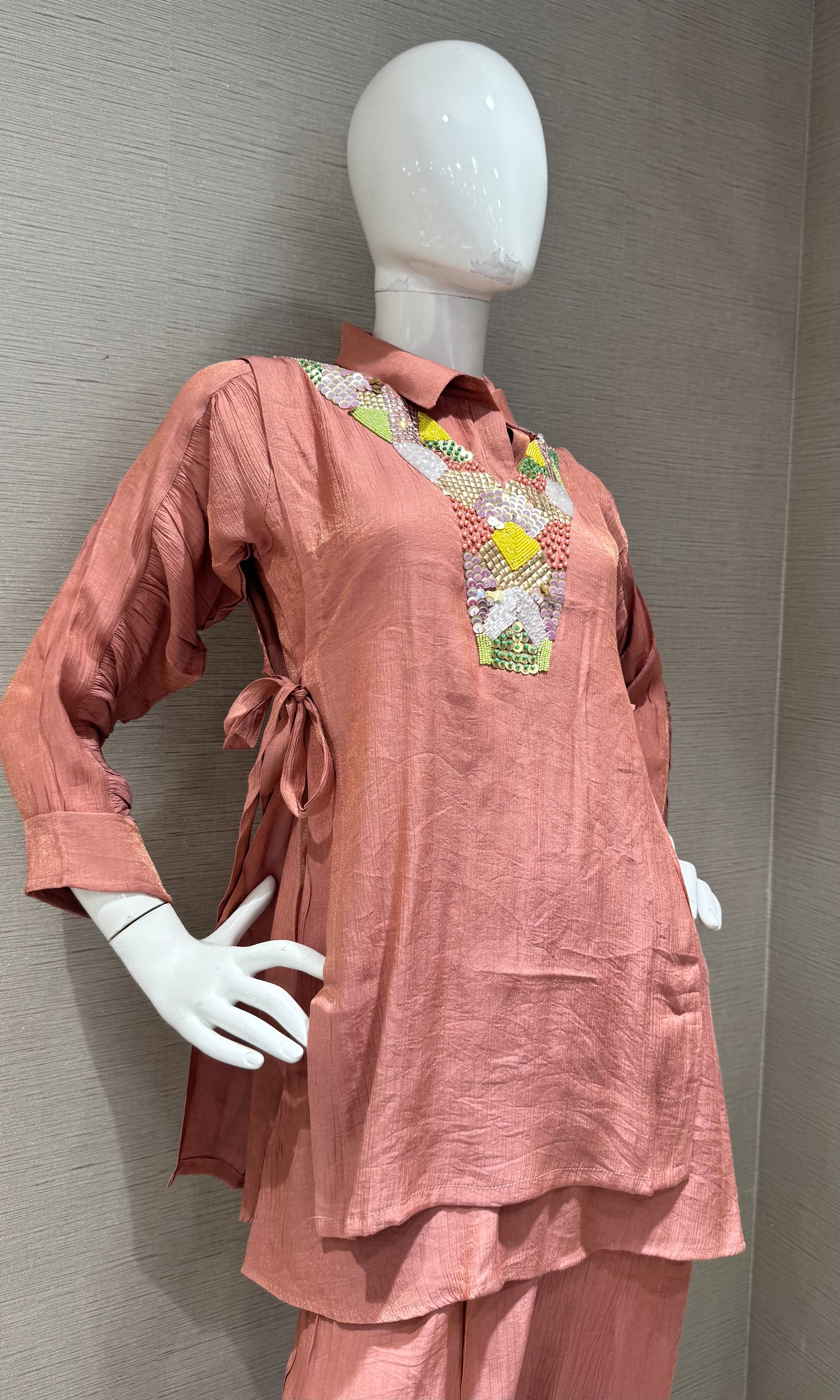 Rust Collared Tunic Cord set
