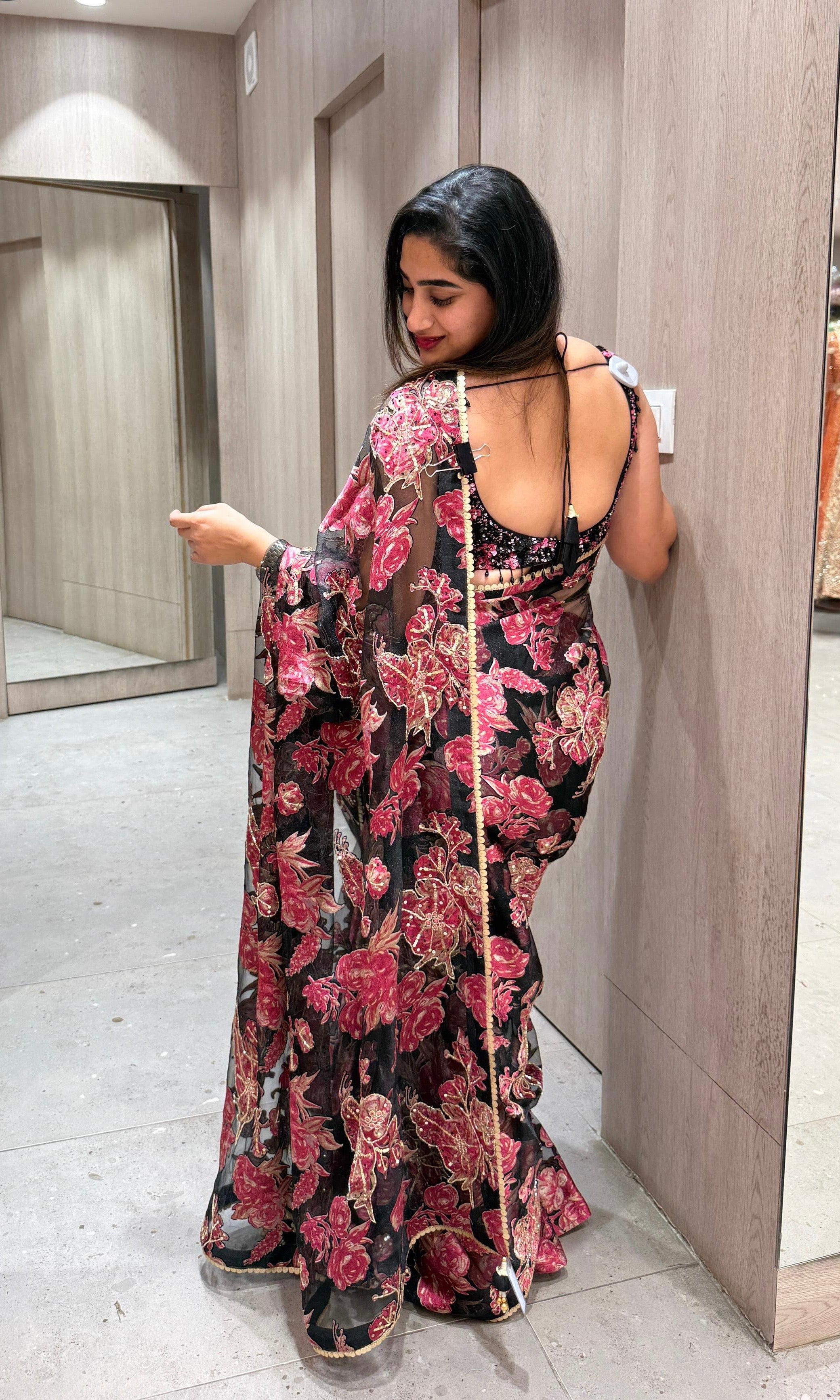 Black Rose SAREE WITH READY BLOUSE