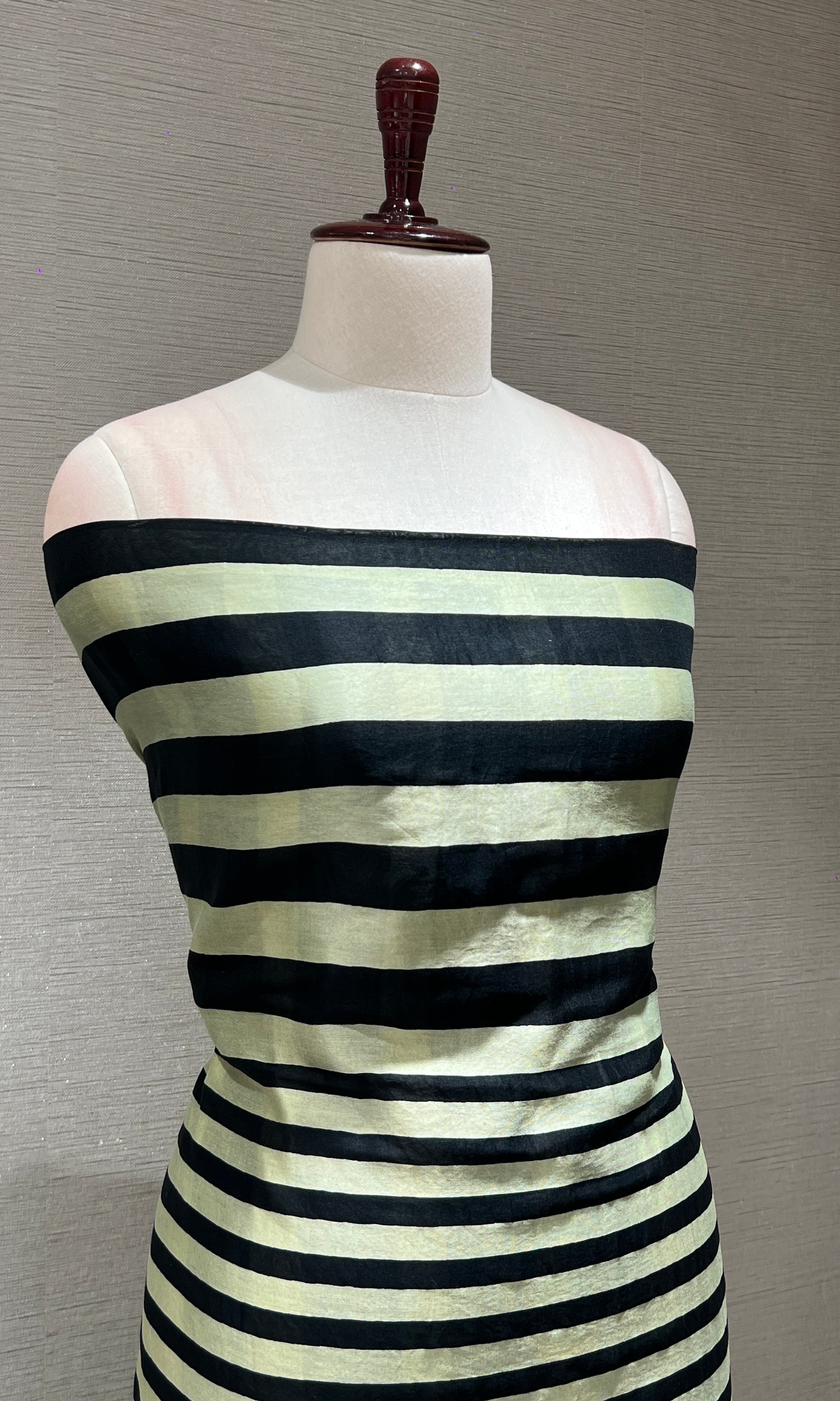 GREEN STRIPES DRESS MATERIAL