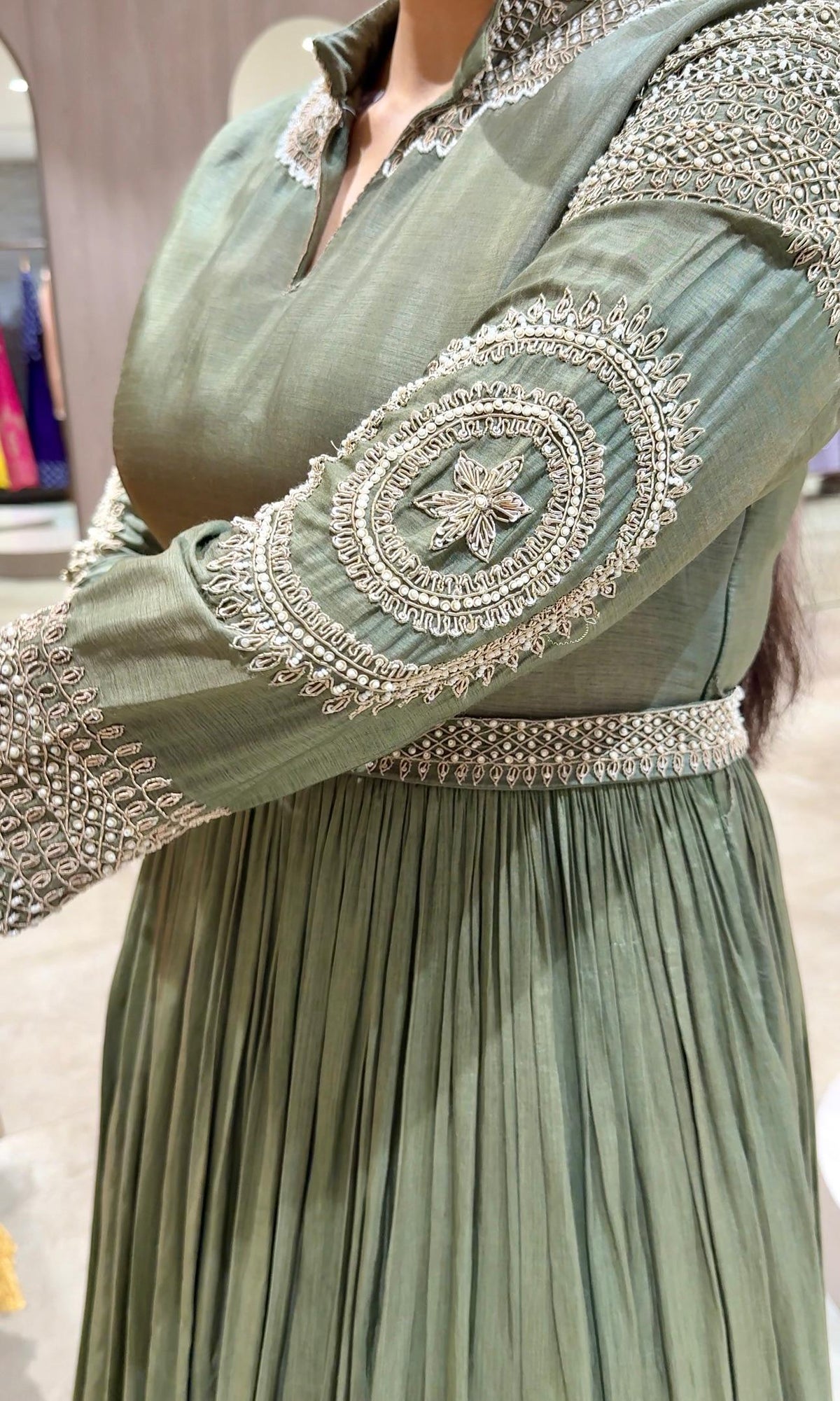 olive Green Long dress