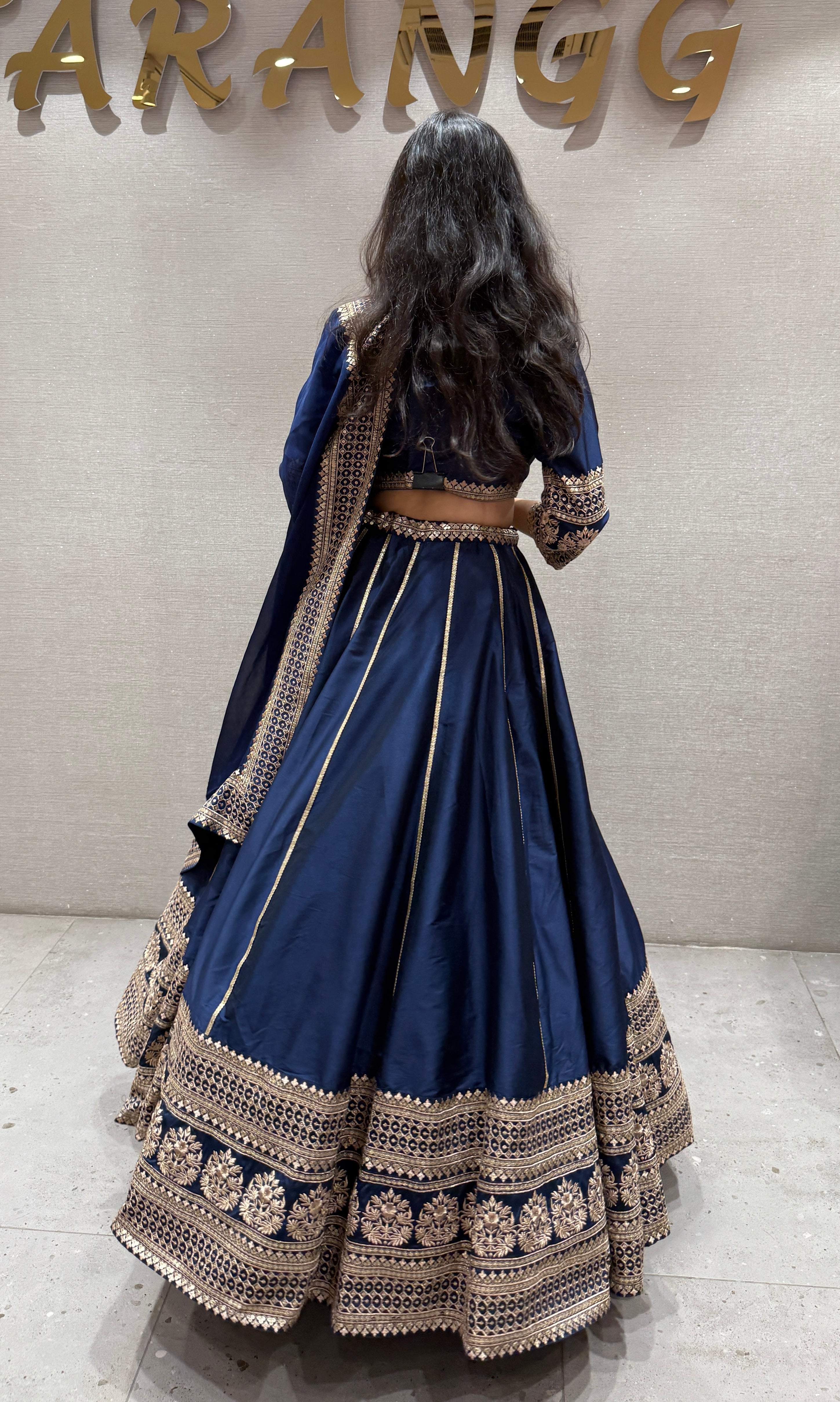 ROYAL BLUE RAW SILK LEHENGA