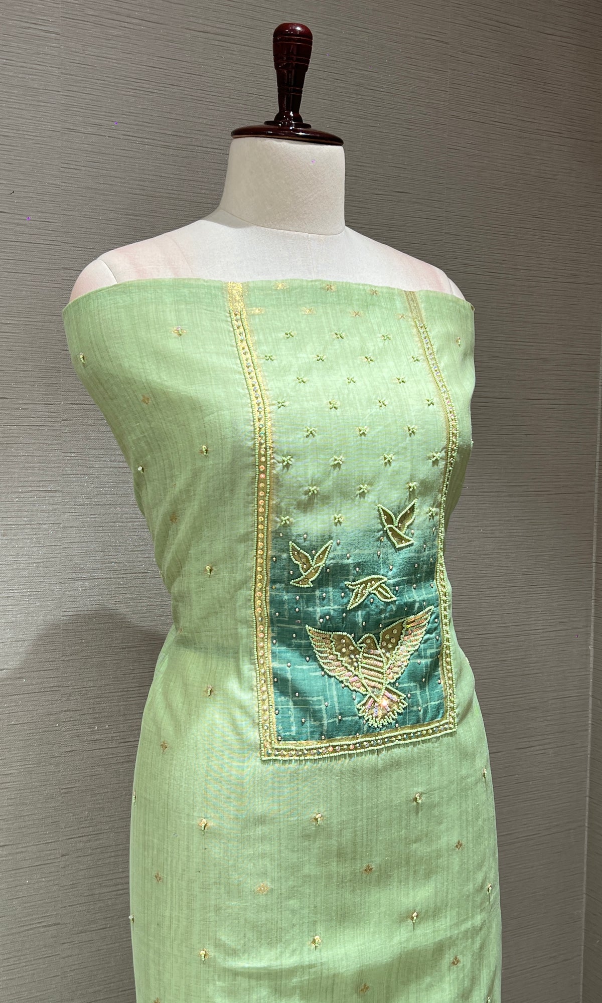 Green dress material