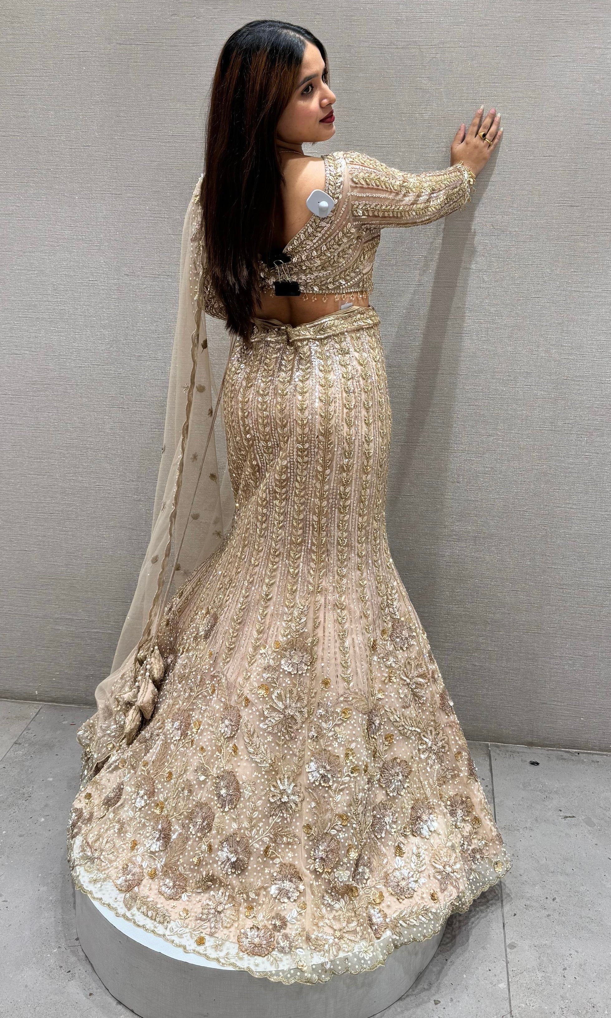 GOLD CRYSTAL EMBROIDERED LEHENGA