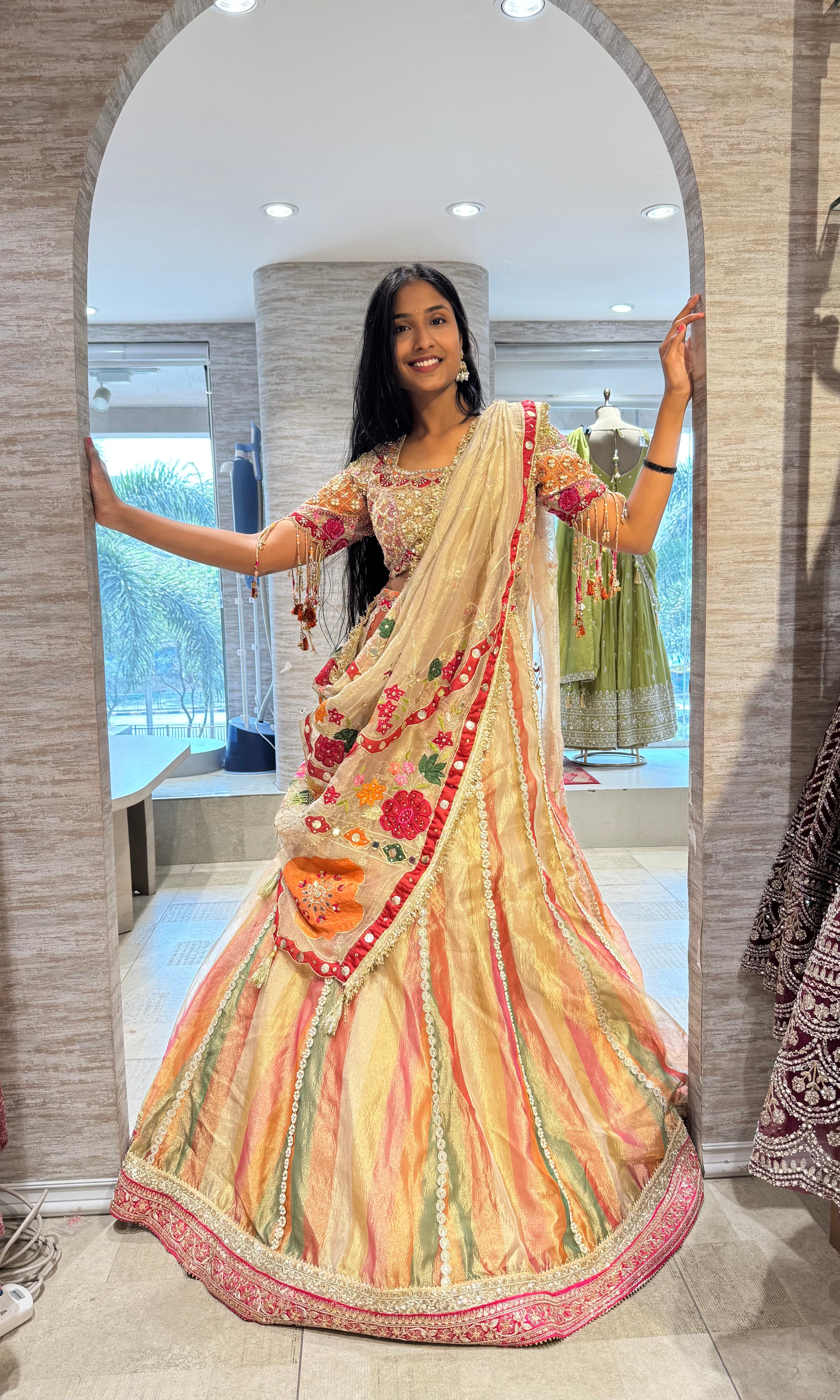 MULTI BRIDAL LEHENGA & EMBROIDERED BLOUSE