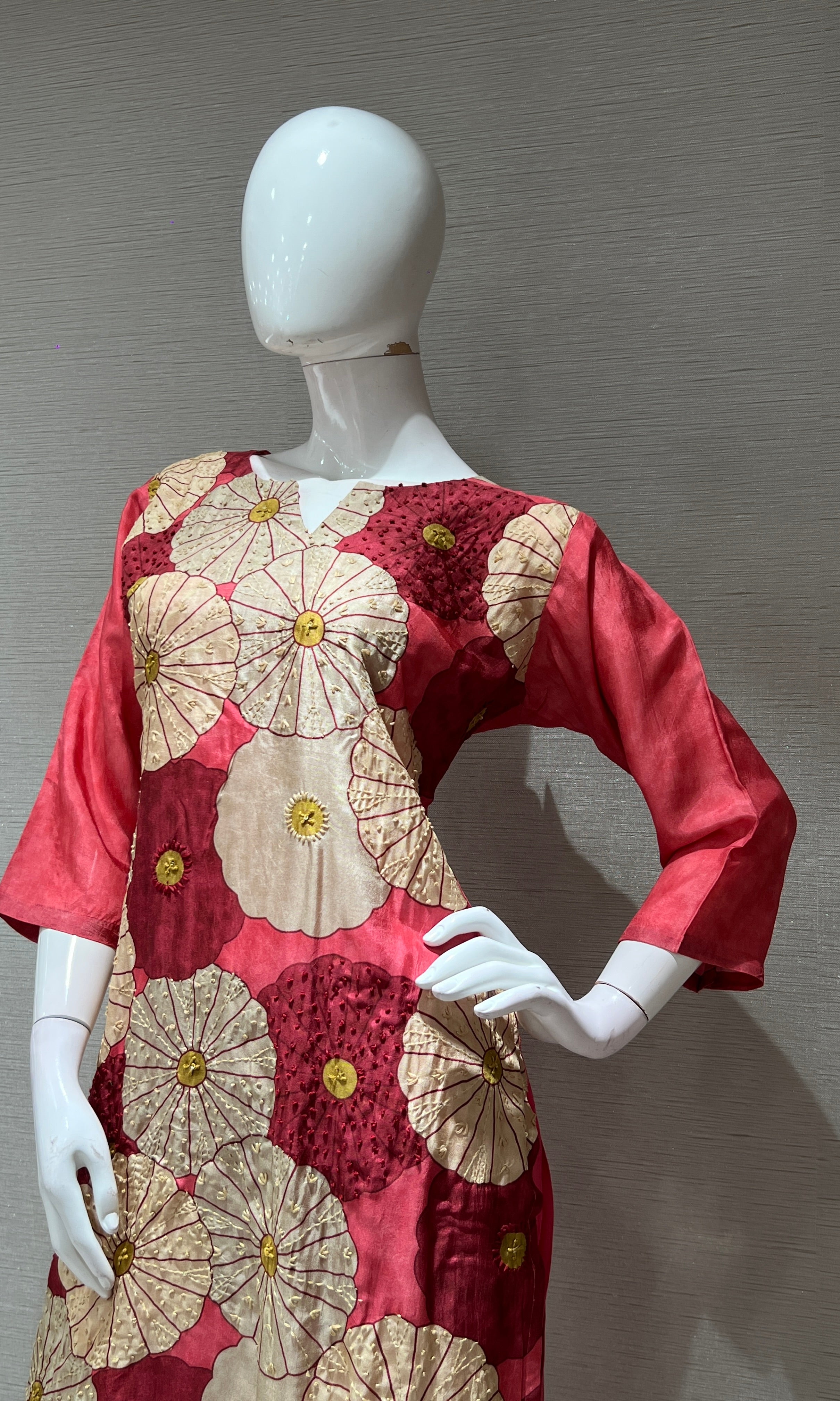 Light pink FLORAL kurta SET