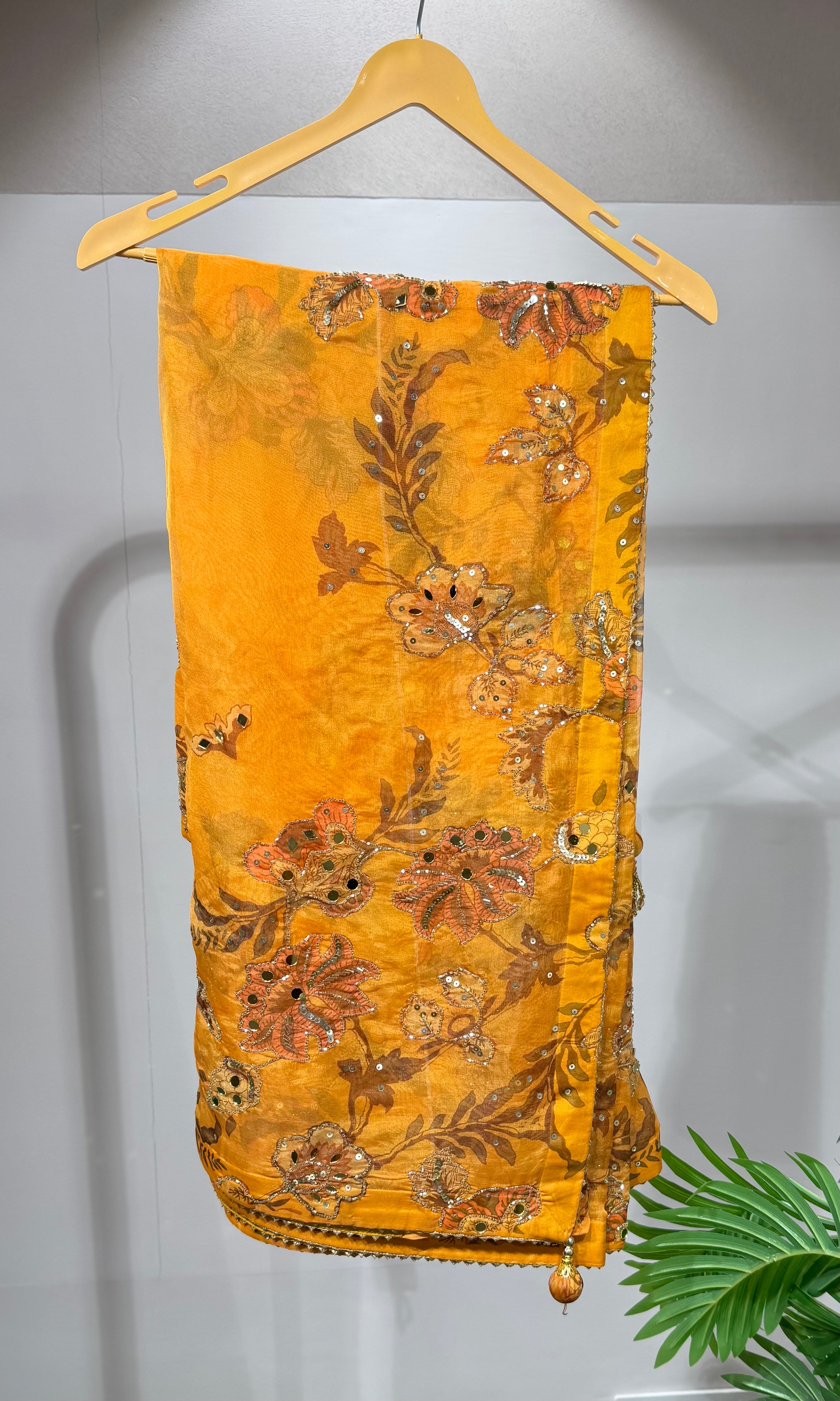 Yellow DESIGNER saree with blouse