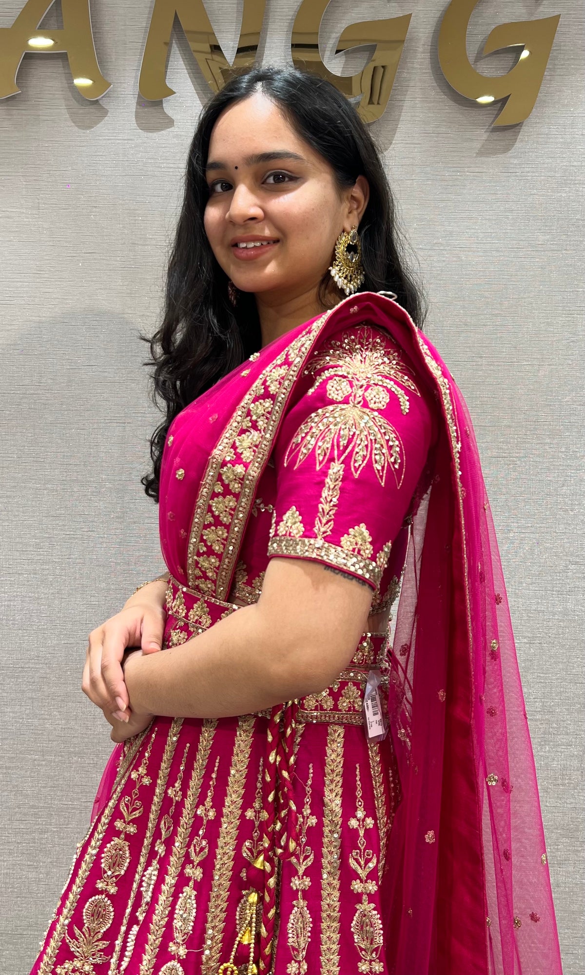 Pink GOLDEN INTRICATE EMBROIDERED Lehenga