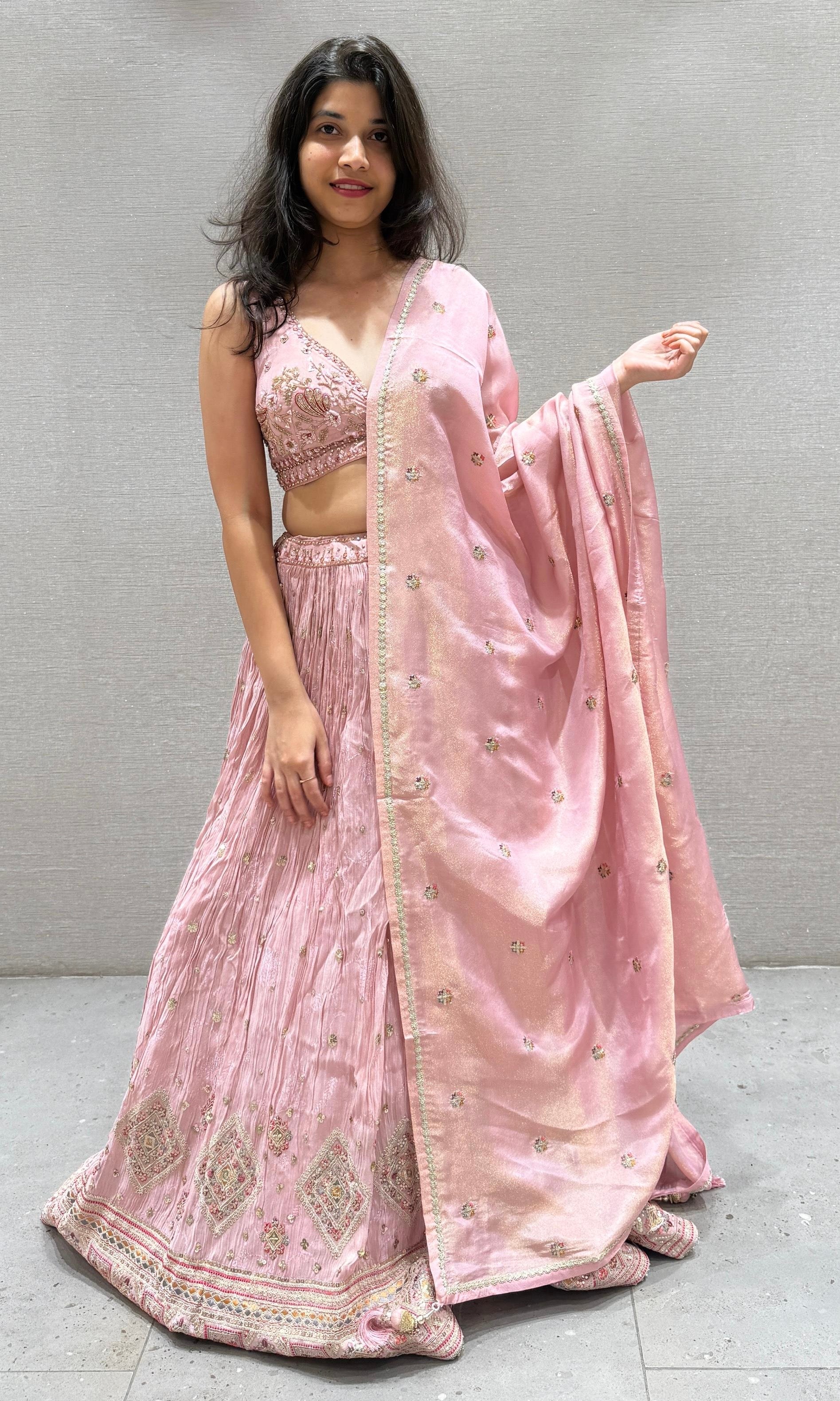 Blush Pink embroidered Lehenga
