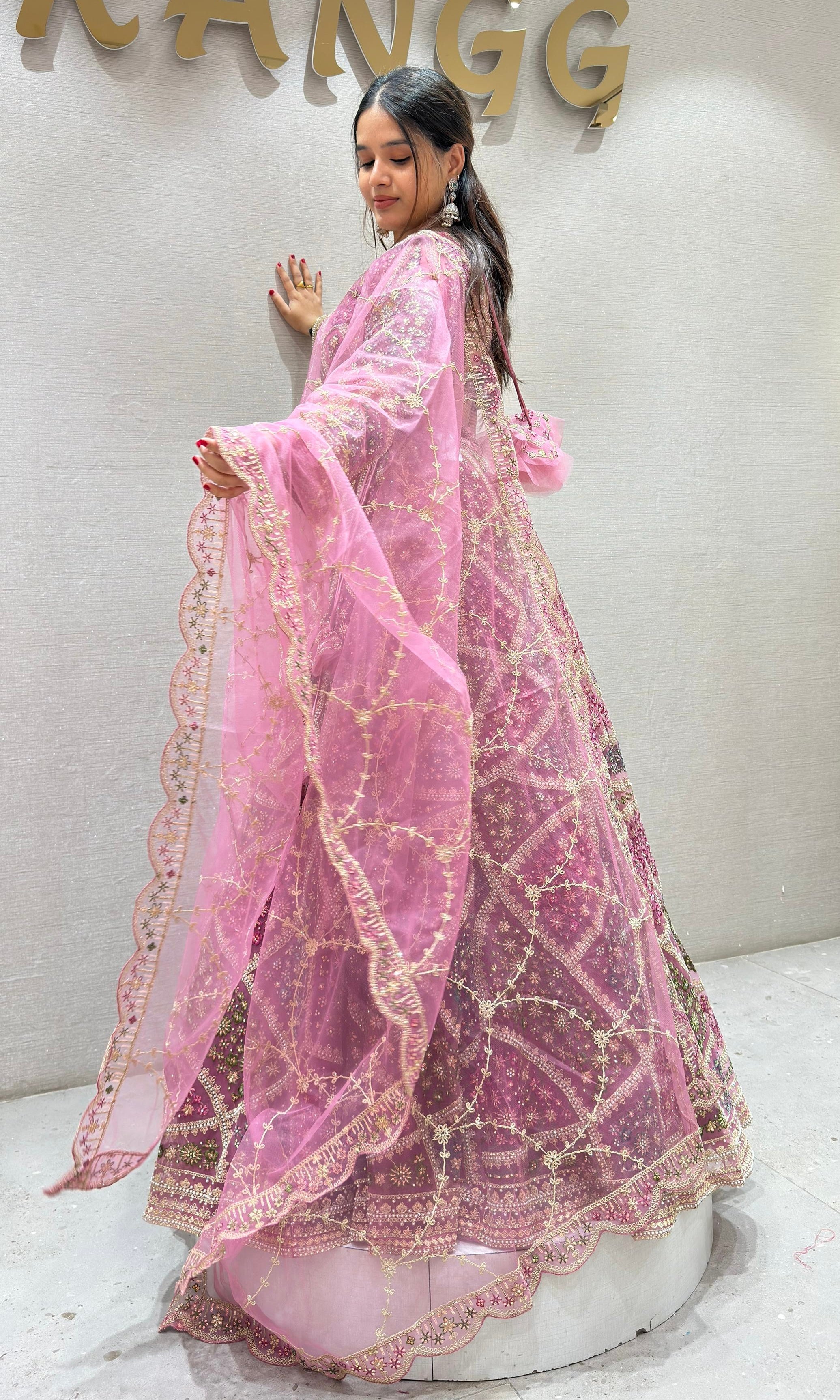 Light purple MULTI EMBROIDERED Lehenga