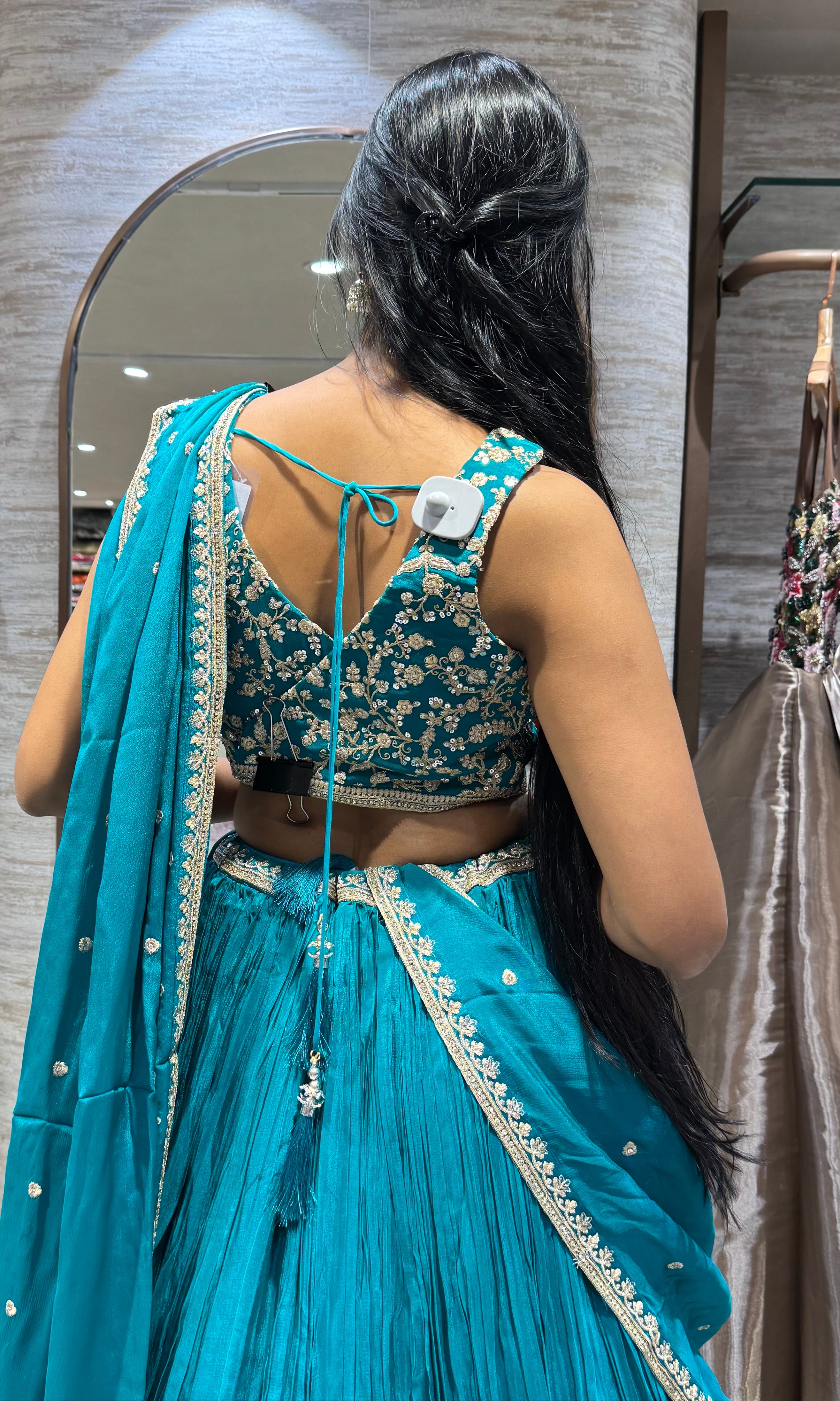 RAMA BLUE Silk Embroidered Lehenga SET