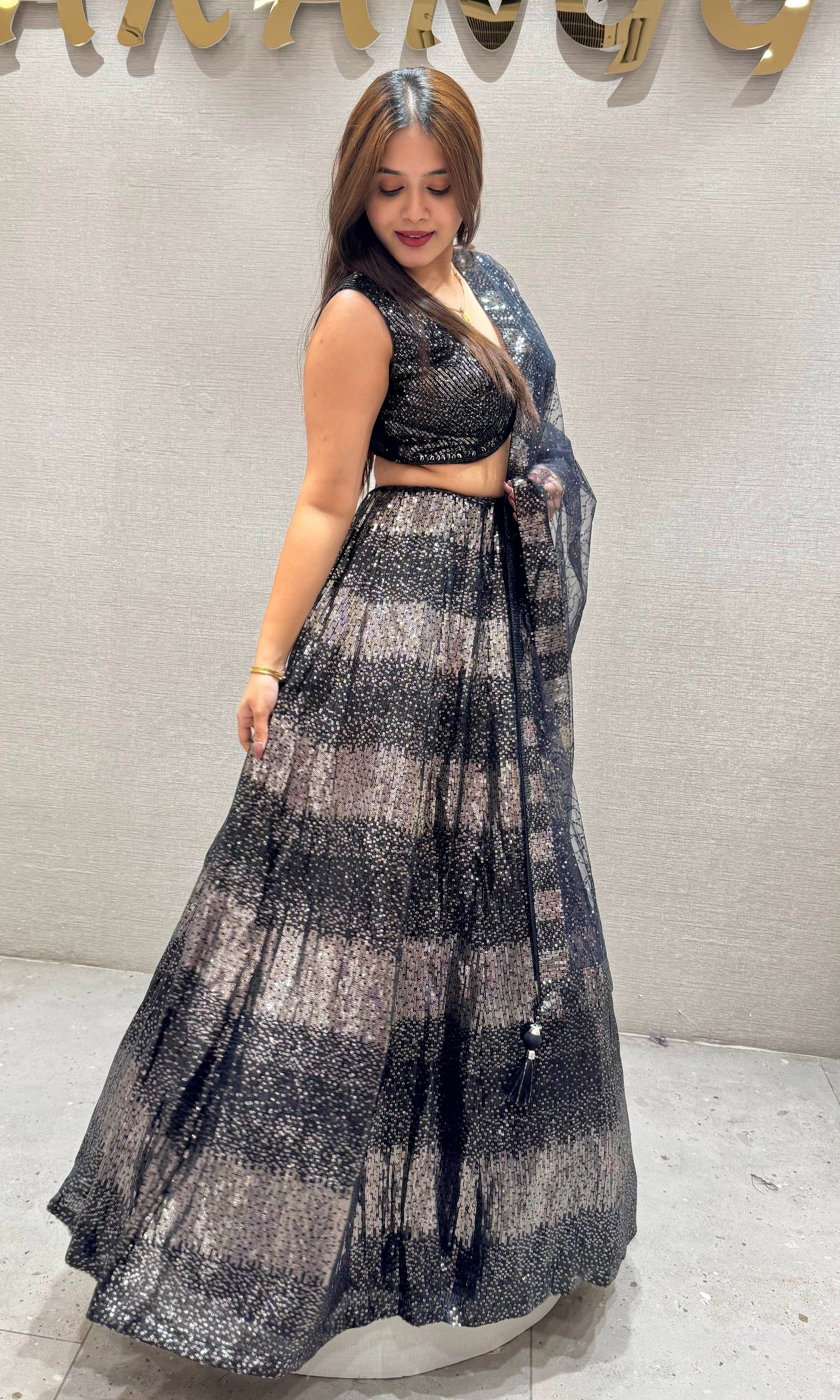 Stardust Noir – Sequin Dream Lehenga