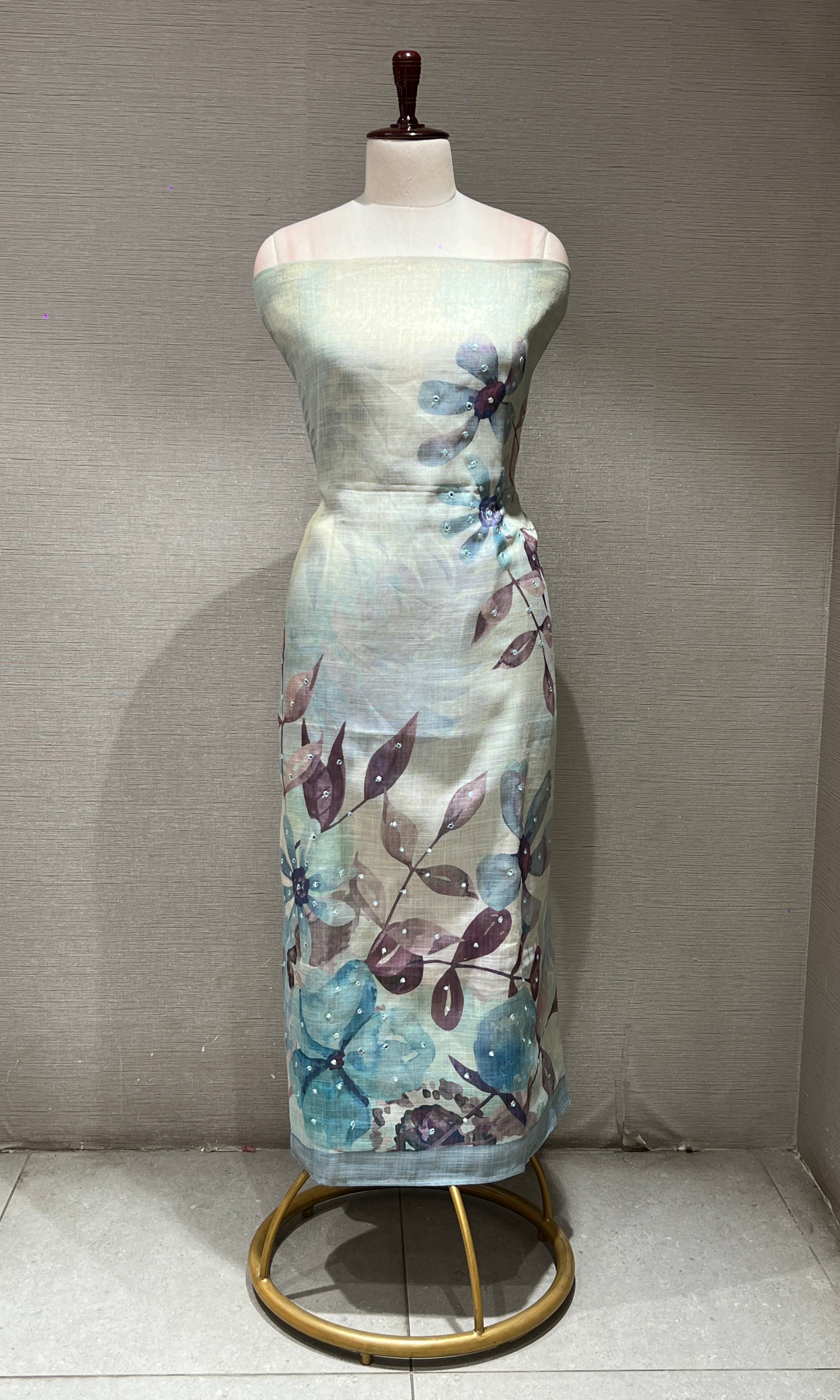 Sea blue dress material