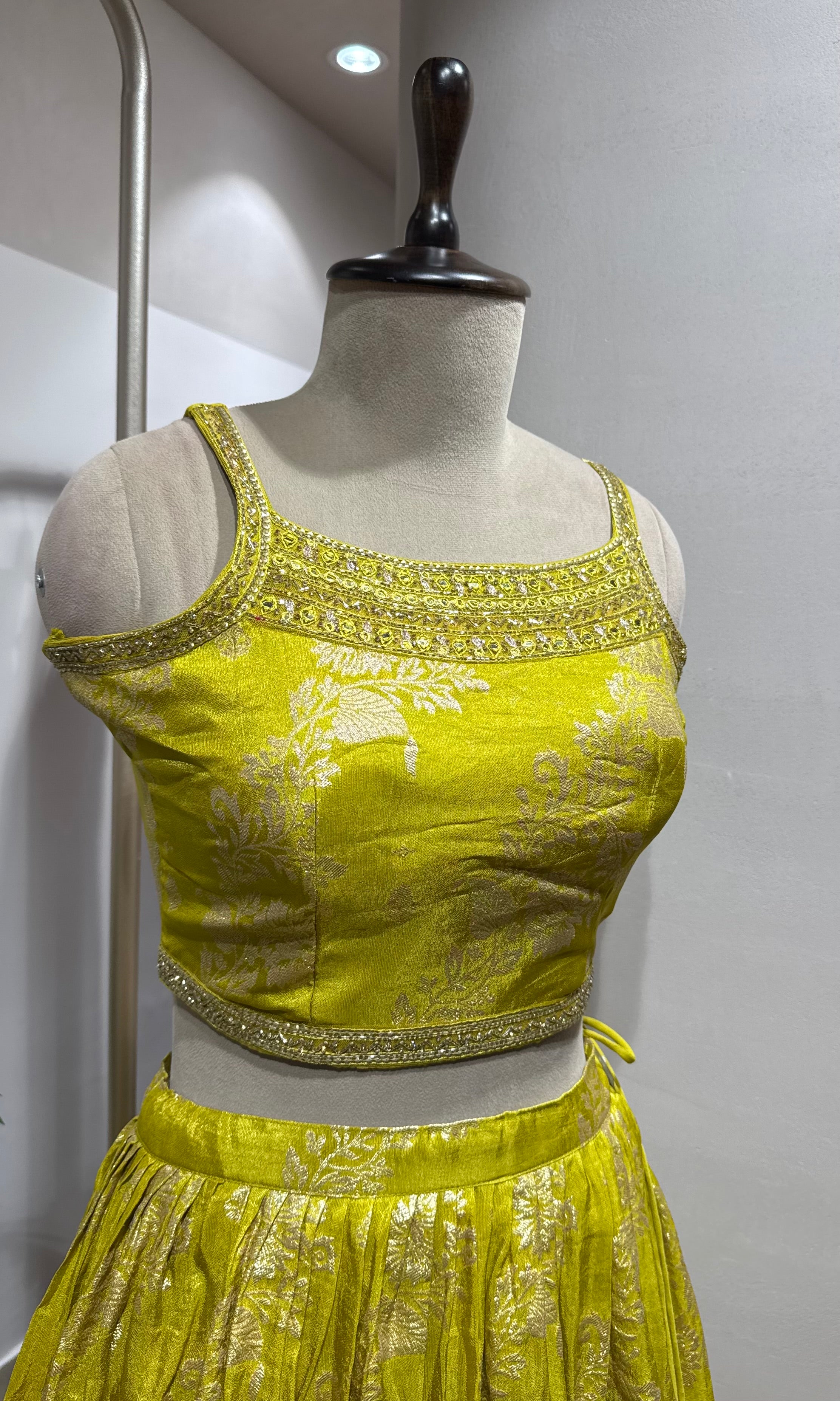 mehandi green raw silk designer lehenga choli