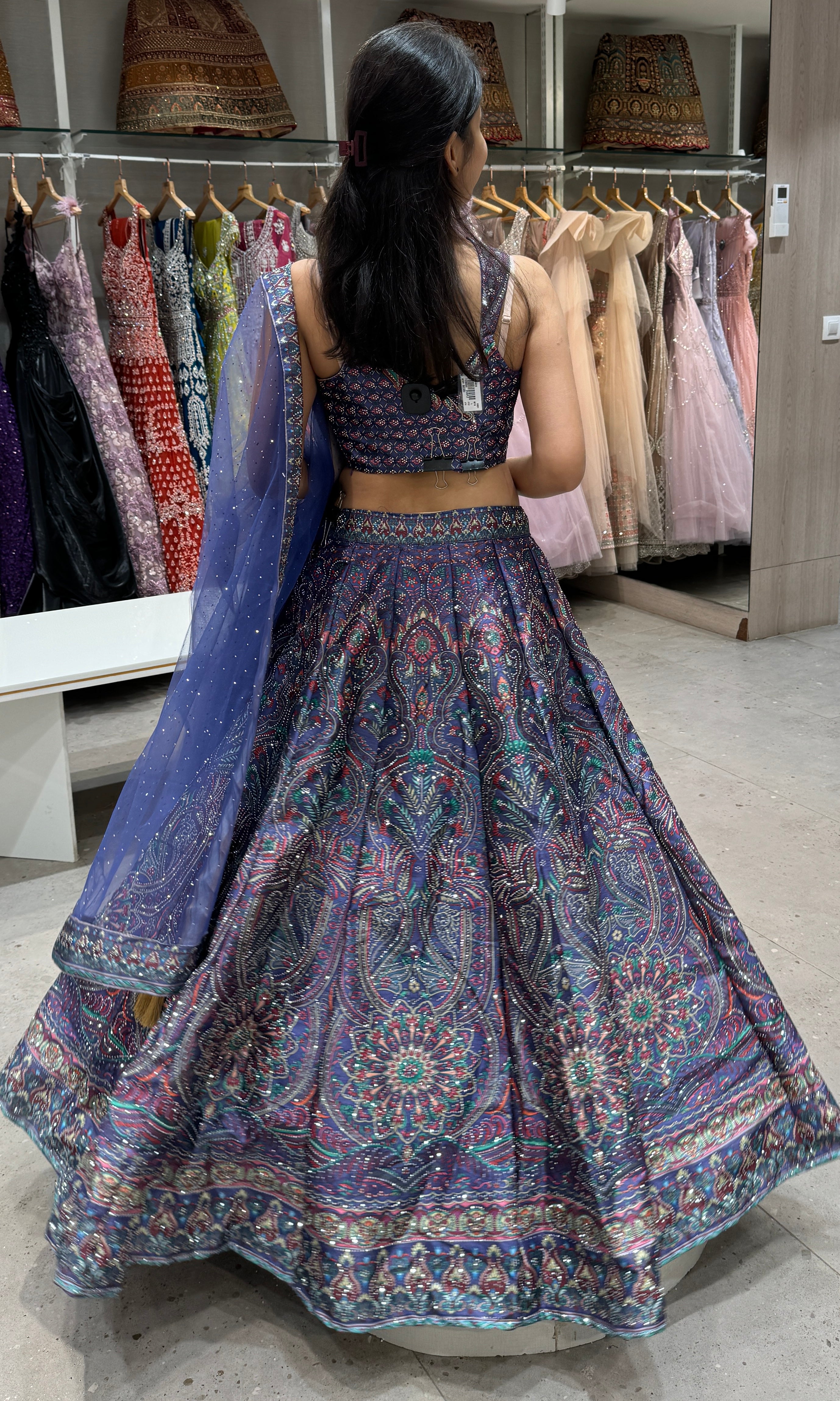 Purple Lehenga with zari embroidered